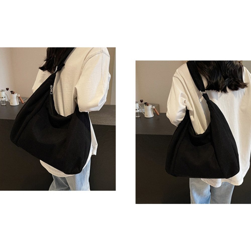 Zaewry Umhängetasche Damen Cord Tasche Shopper Umhängetasche Crossbody Hobo Handtasche, für Alltag, Uni und Arbeit – Bild 3 von 5