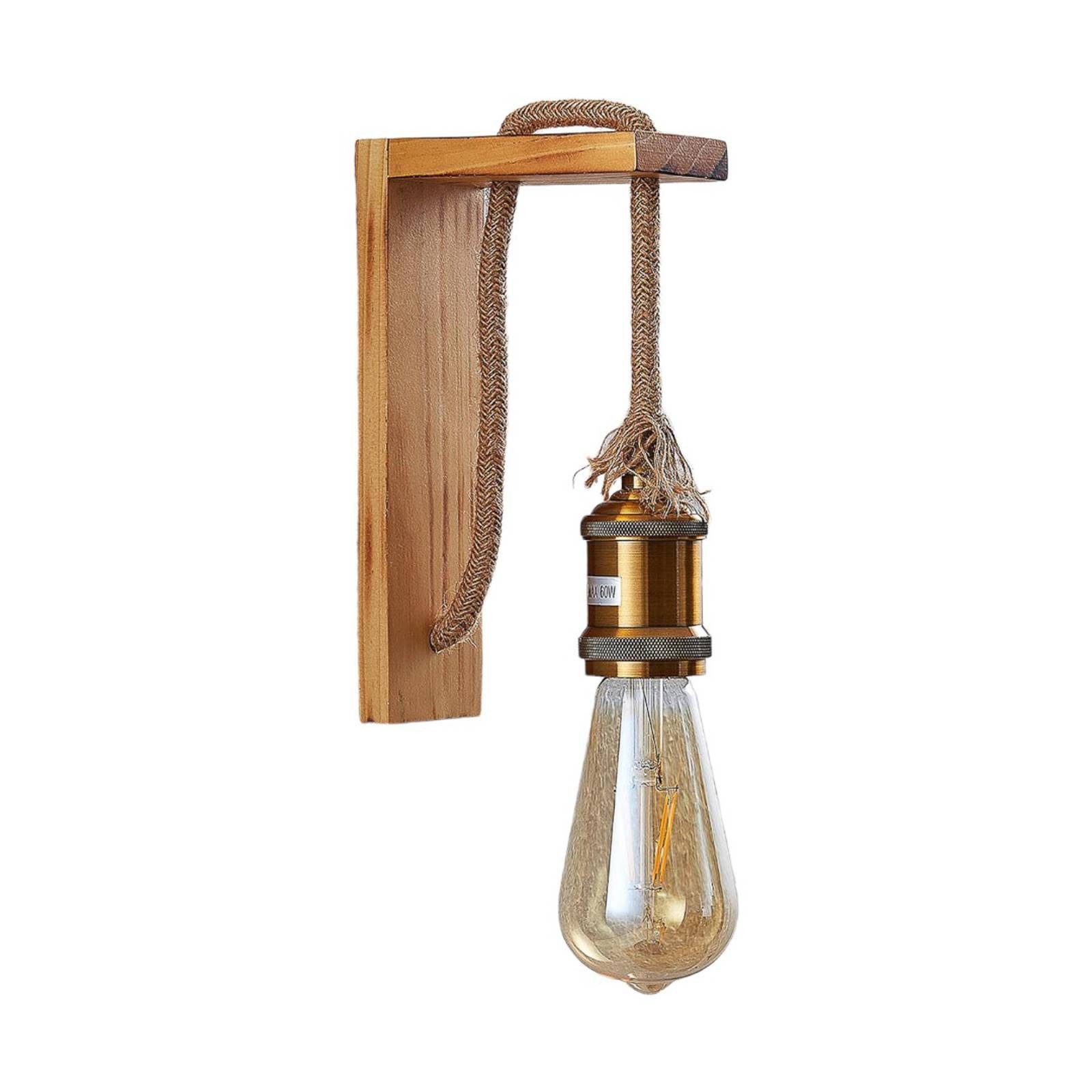 Lindby Wandleuchte Helou, Holz IP20, 1 x 60 W