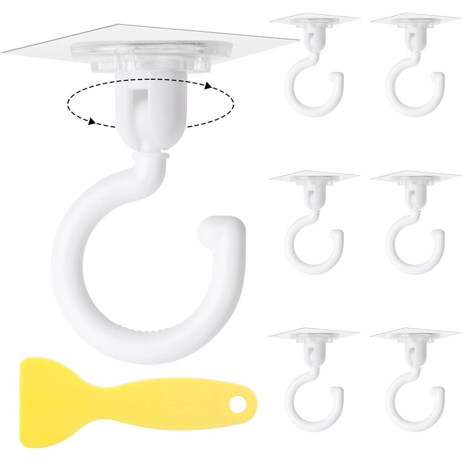 Weysoo Klebehaken Selbstklebende Deckenhaken 6 Stück 360° drehbar transparent