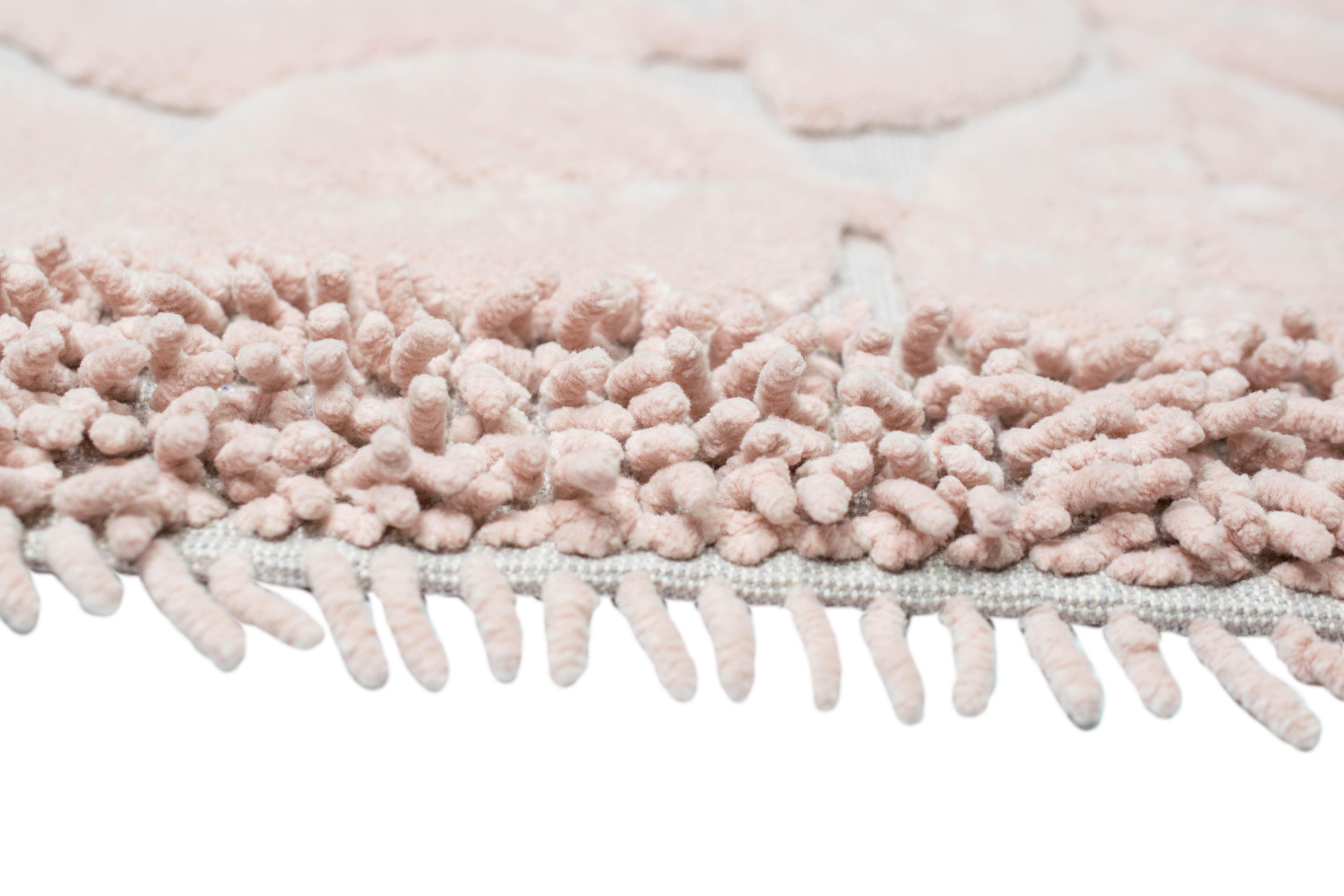 Teppich waschbar Set rosa, in Teppich-Traum, mm, • 2 Blätterdesign Oval, Badezimmerteppich Höhe: 7,5 teilig • waschbar