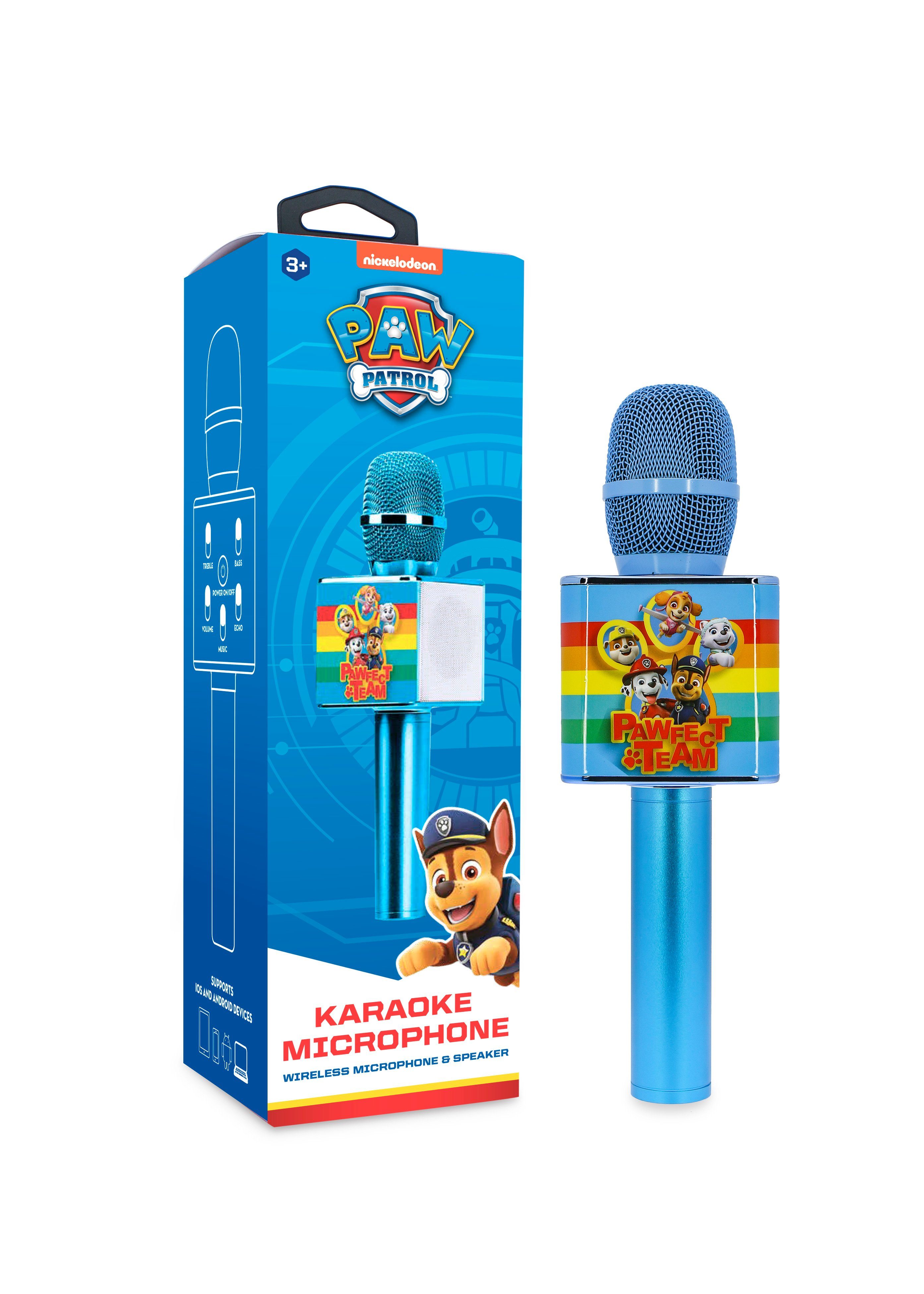 OTL Technologies Mikrofon Paw Patrol Bluetooth Mikrofon mit Karaoke Funktion, 4-in-1-Karaoke-Mikrofon