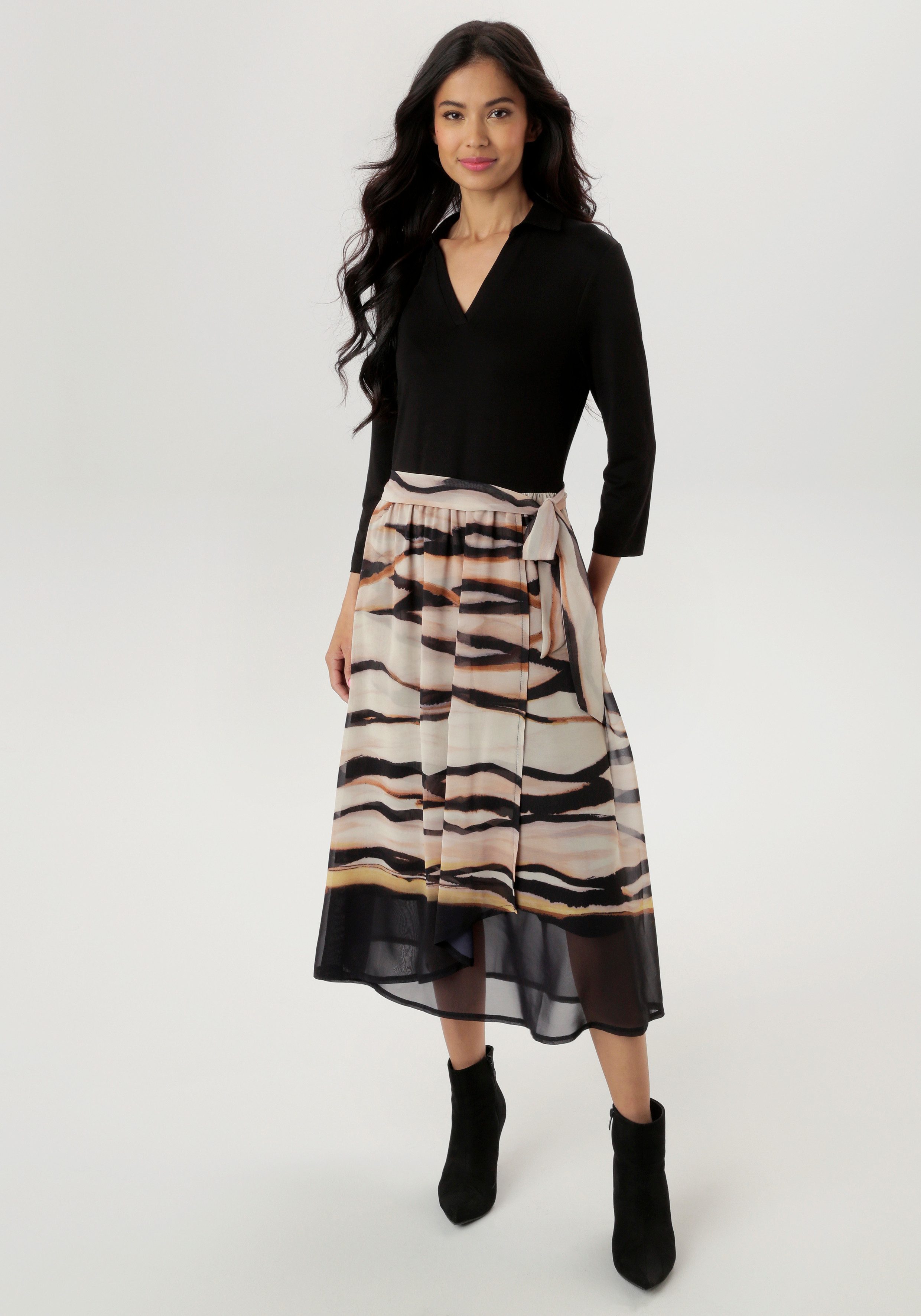 Aniston SELECTED Jerseykleid mit abnehmbaren Bindeband günstig online kaufen