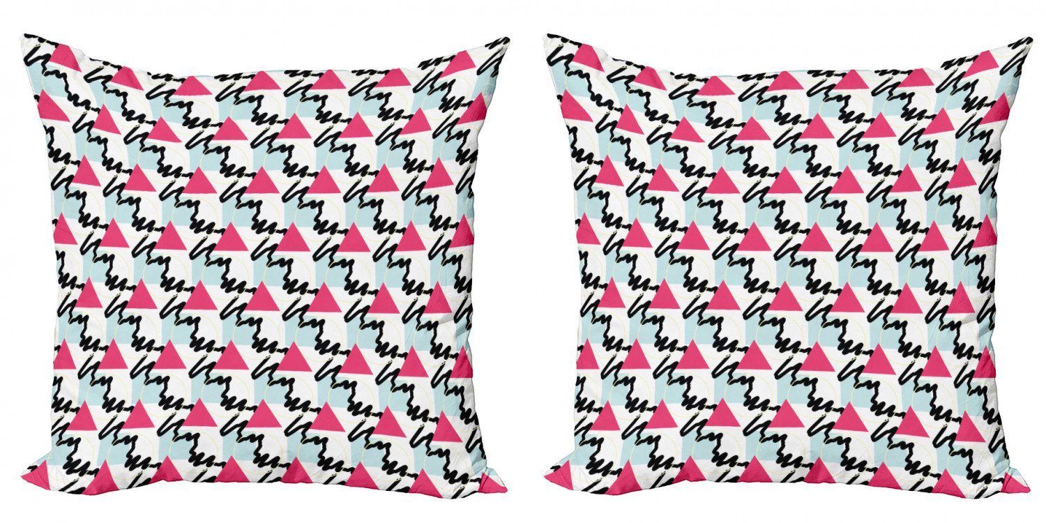 Kissenbezüge Modern Accent Doppelseitiger Digitaldruck, Abakuhaus (2 Stück), Geometrisch Formen Scribble-Linien