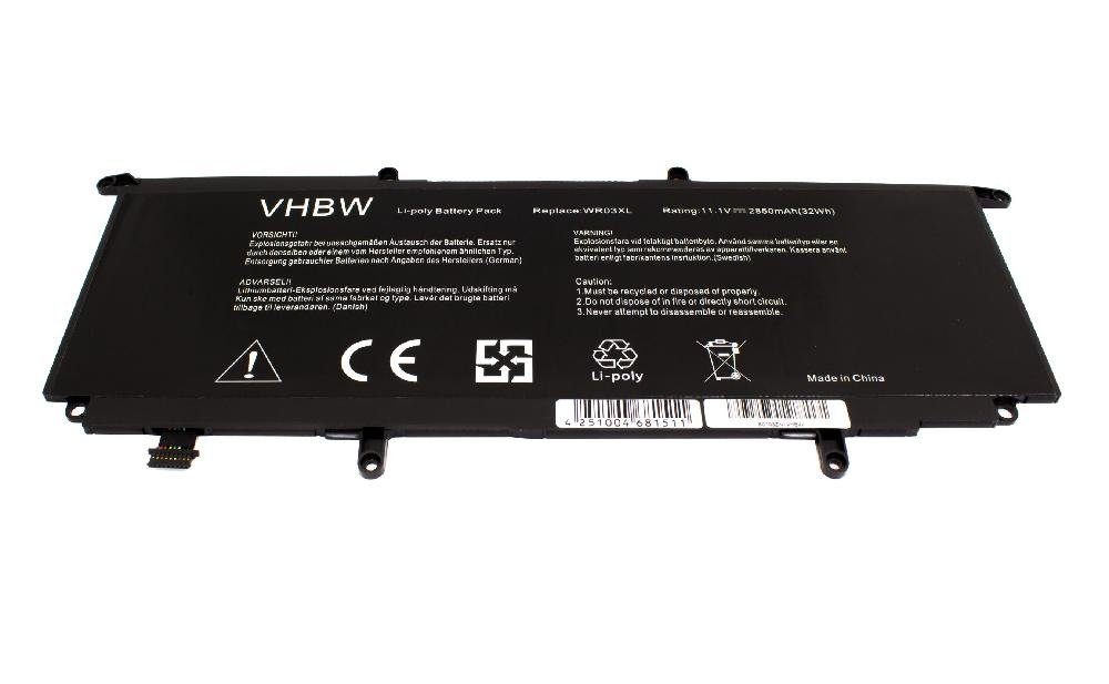 vhbw Ersatz für HP WR03XL, 725607-001, 725497-1C1, 725497-1B1 für Laptop-Akku Li-Polymer 2850 mAh (11,1 V)