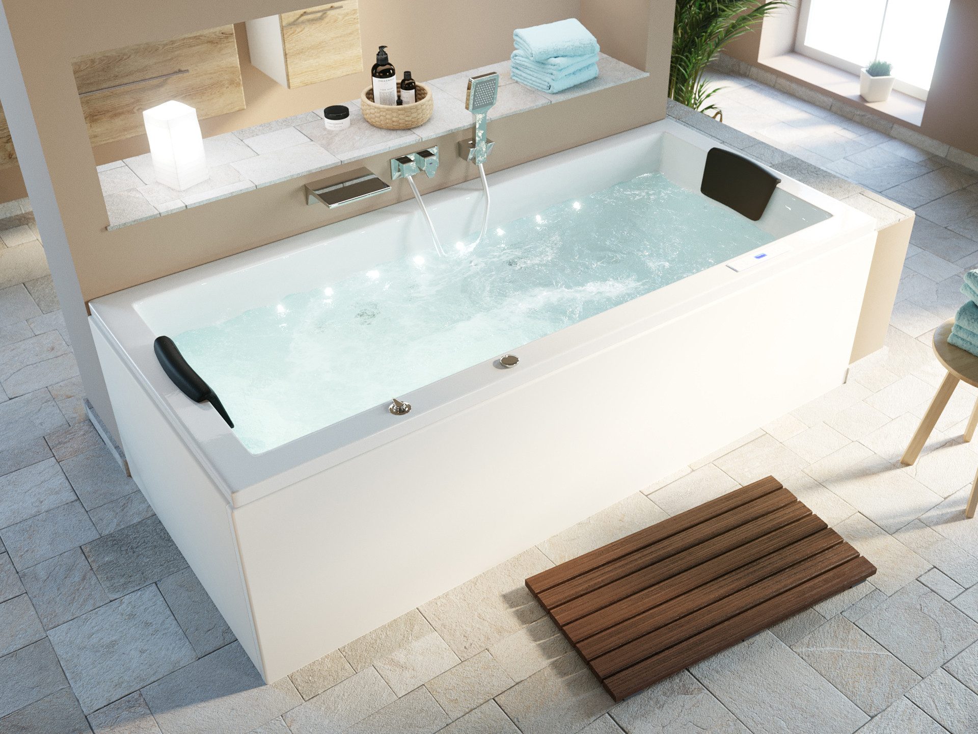 Magnolia Home Whirlpool Deluxe Whirlpool Omega Ultra 190x90 Made in Germany 80 Düsen & LED ohn