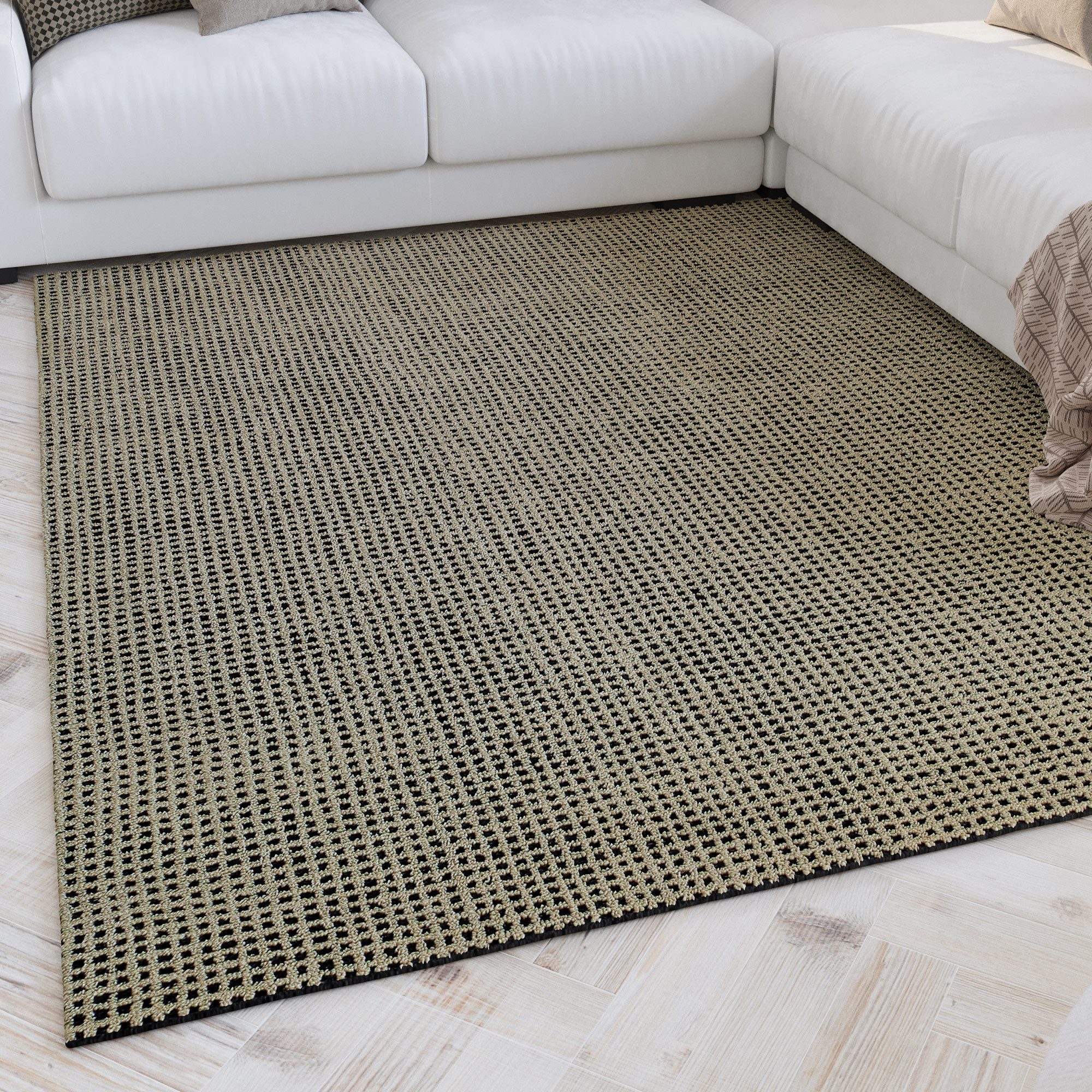 Wecon home Teppich Hamptons TWENTYNINE, rechteckig, Höhe: 10 mm, Läufer, Kurzflor, Wohnzimmer, Schlafzimmer, elegant, robust, Karo