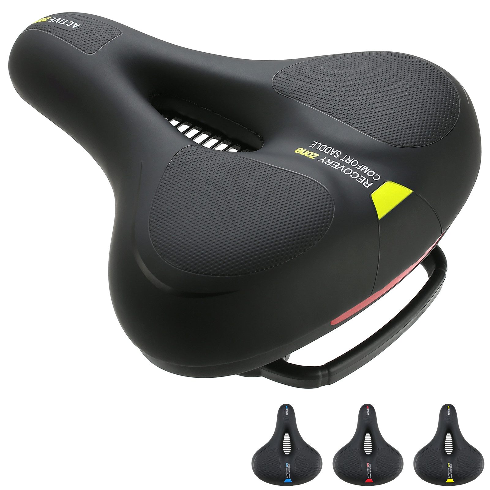 Refined Living Fahrradsattel Bequem Weich Fahrrad Sattel Wasserdicht Atmungsaktiv mit Reflektor (Bequemer Fahrradsättel,Memory Foam, Gel Fahrradsitz, Ergonomischer Fahrradsattel, Bequemer Fahrradsättel für StadtradfahrenBequemer Fahrrad Sattel für Damen Herren, Bike seat, Fahrradsattel Herren, 1-tlg., Fahrradsattel Übergroßer Komfort Gepolsterter,Breiter Fahrradsitz), für Indoor- und Outdoor-Bikes mit weiches Kissen 26 * 22cm