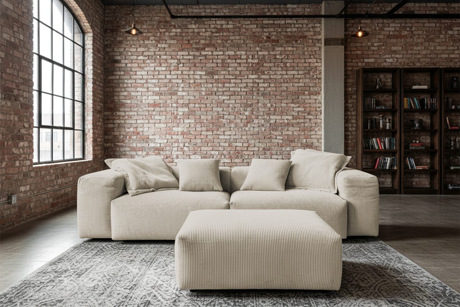 KAWOLA 4-Sitzer CELESTE Cord cremeweiß – Modernes Design, pure Gemütlichkeit, Großes Sofa mit Cordbezug – Bequem, stylisch, wohnlich elegant