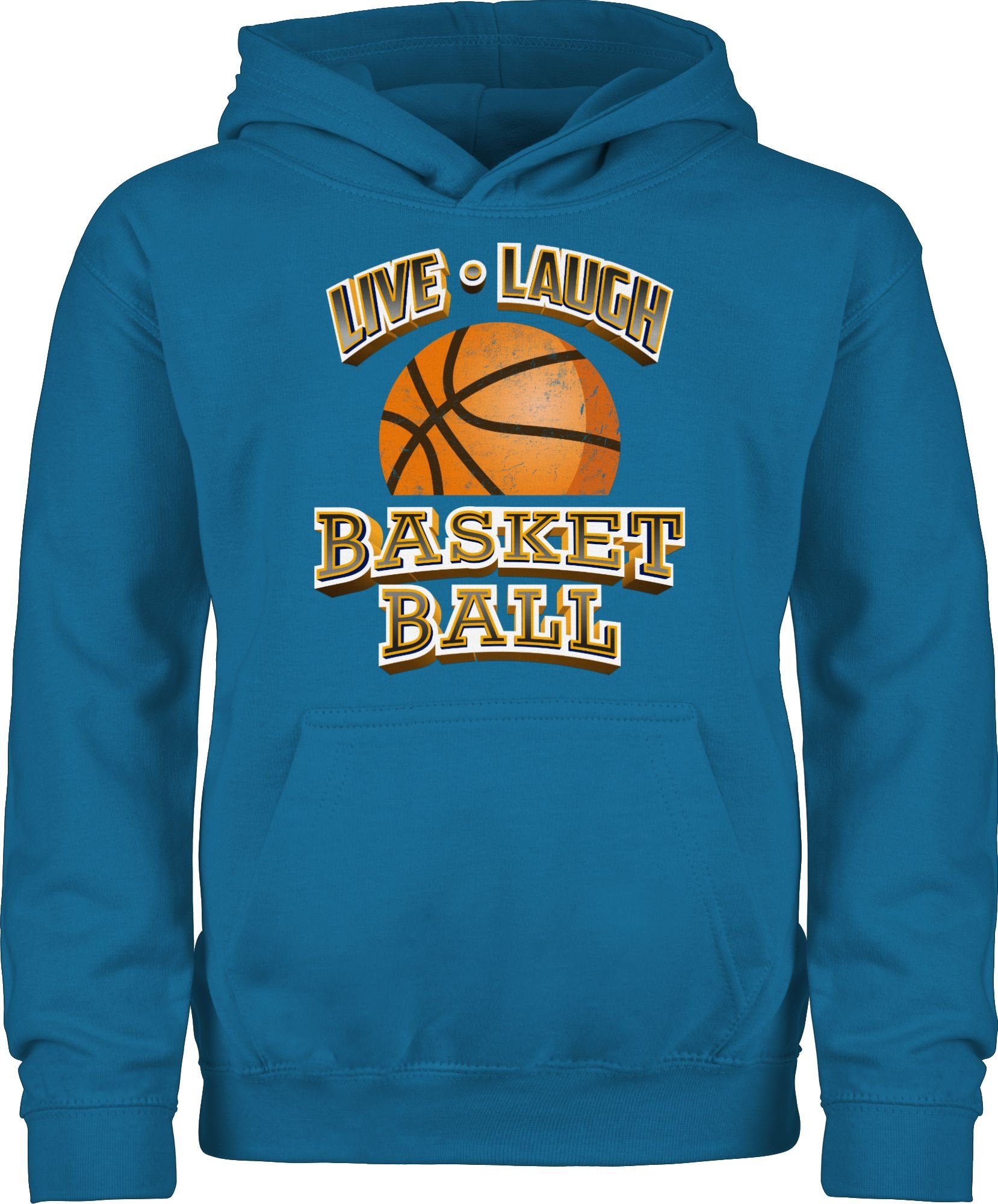 Shirtracer Hoodie Live Laugh Basketball Vintage Kinder Sport Kleidung 3 Himmelblau