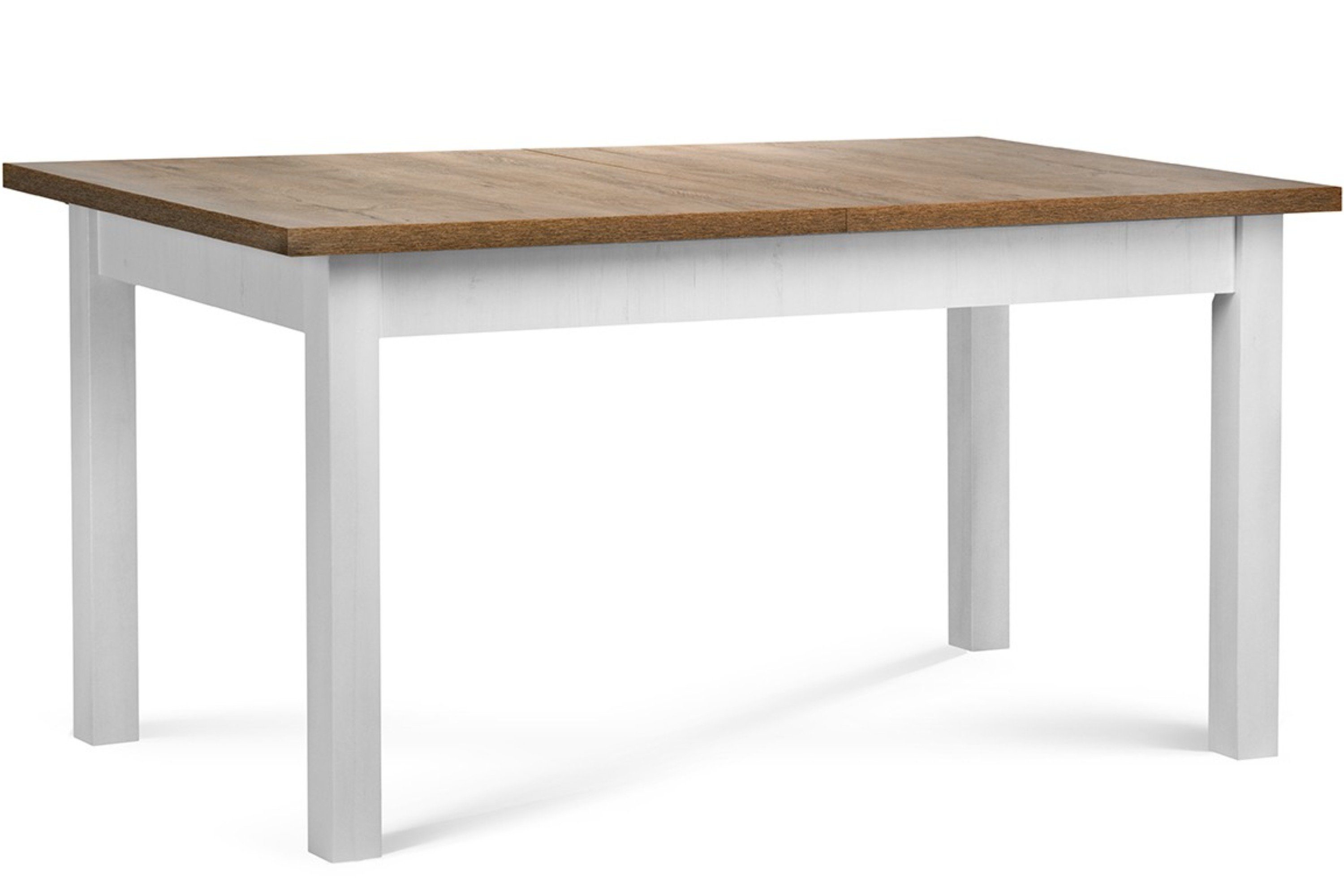 KONSIMO® Esstisch LEMAS Esszimmertisch, Wohnzimmertisch, hergestellt in der EU, ausziehbar: 160-203 cm, mit dunklen Eichenelementen