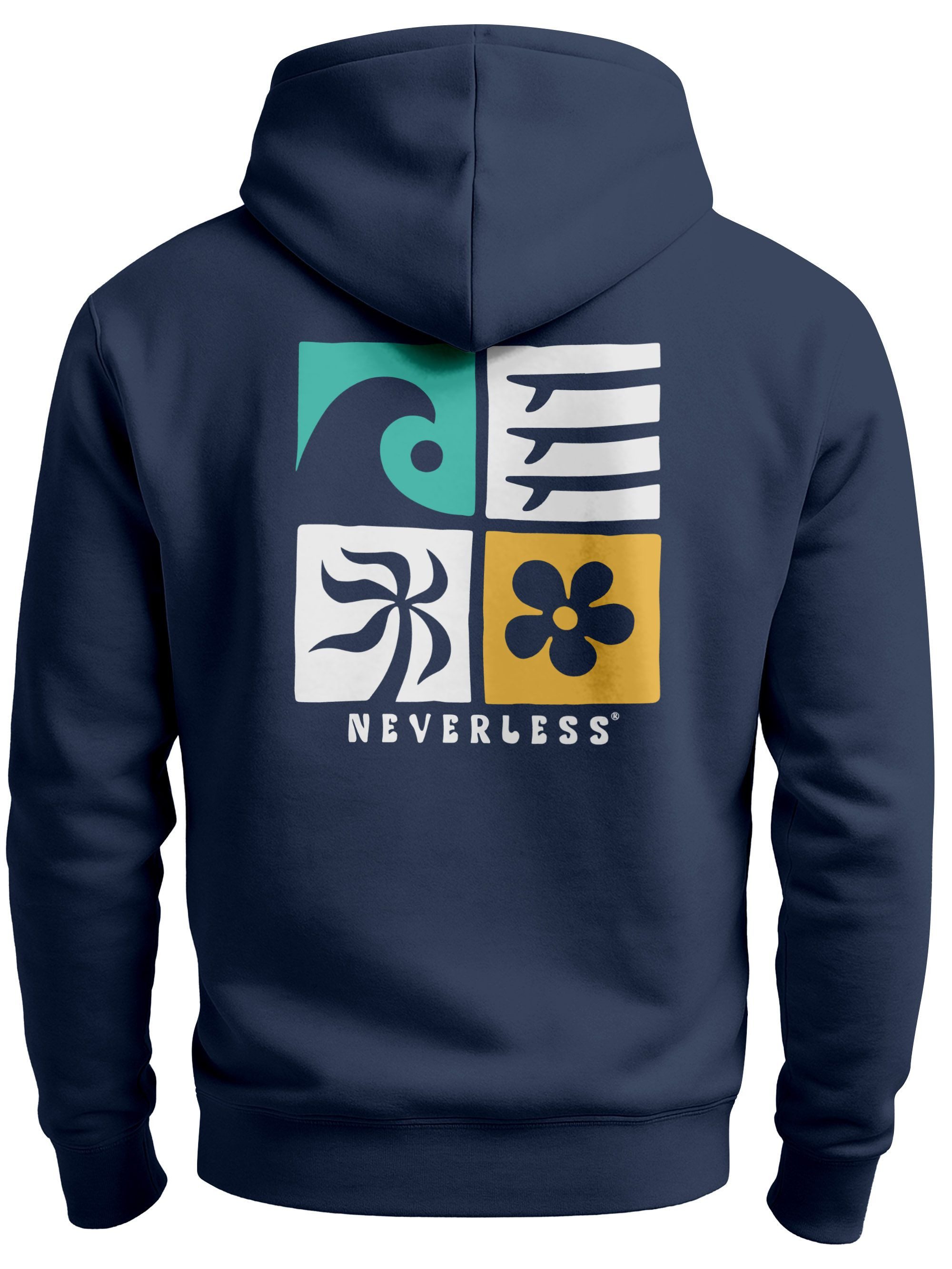 Sweatjacke Herren Sweatjacke Backprint Logo Natur Maritim Symbole Zipjacke