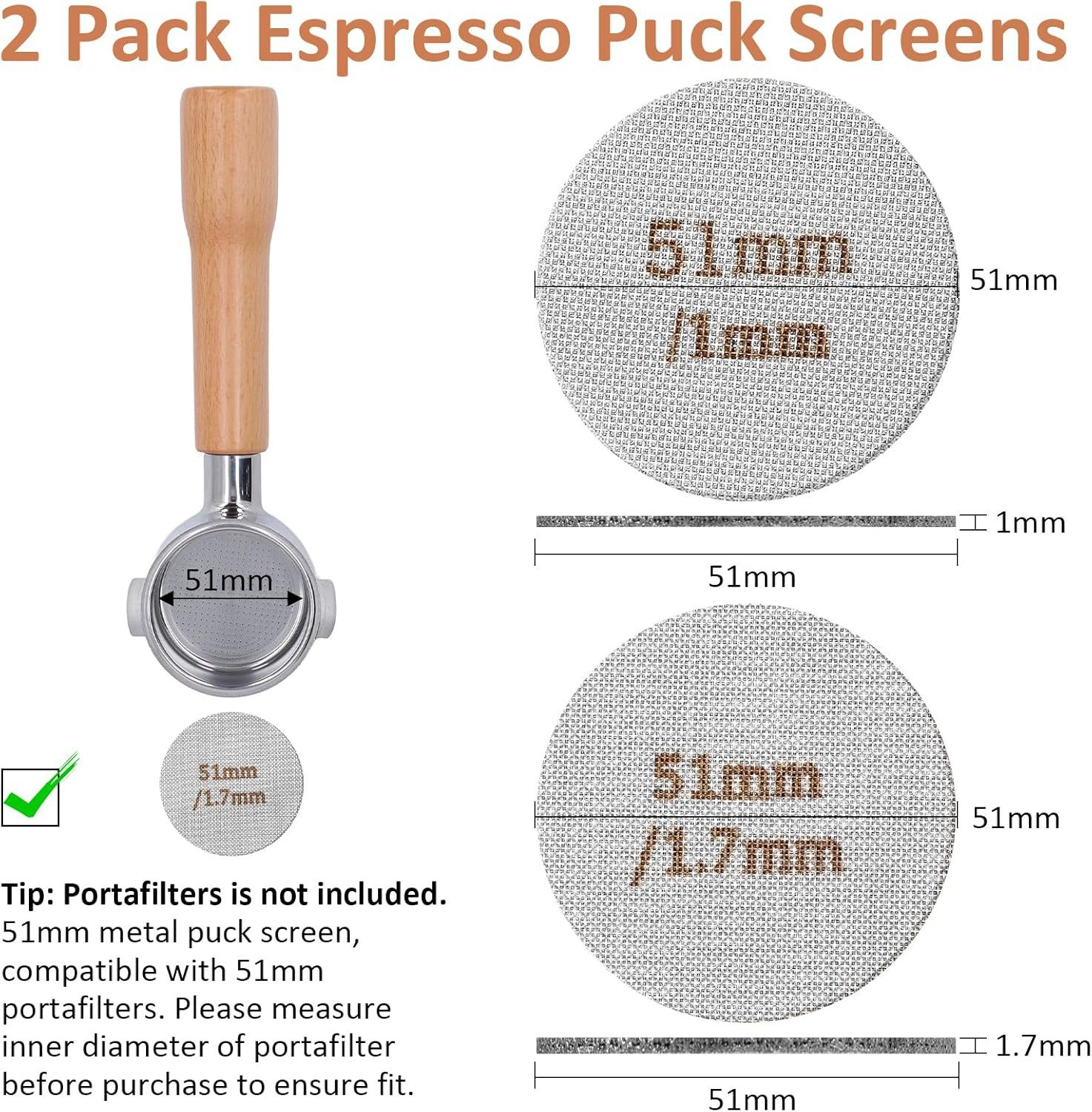 FELIXLEO Tamper Puck Screen 51 mm Espressosieb Edelstahl für Siebträger