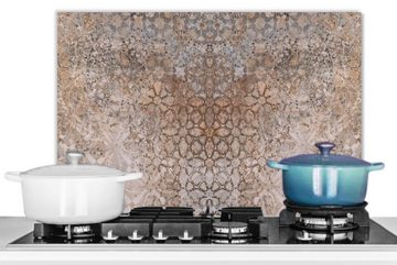 MuchoWow Küchenrückwand Marmor - Rost - Vintage - Braun - Marmoroptik, (1-tlg), 60x40 cm, Herdblende aus Wandschutz, Temperaturbeständig küchen