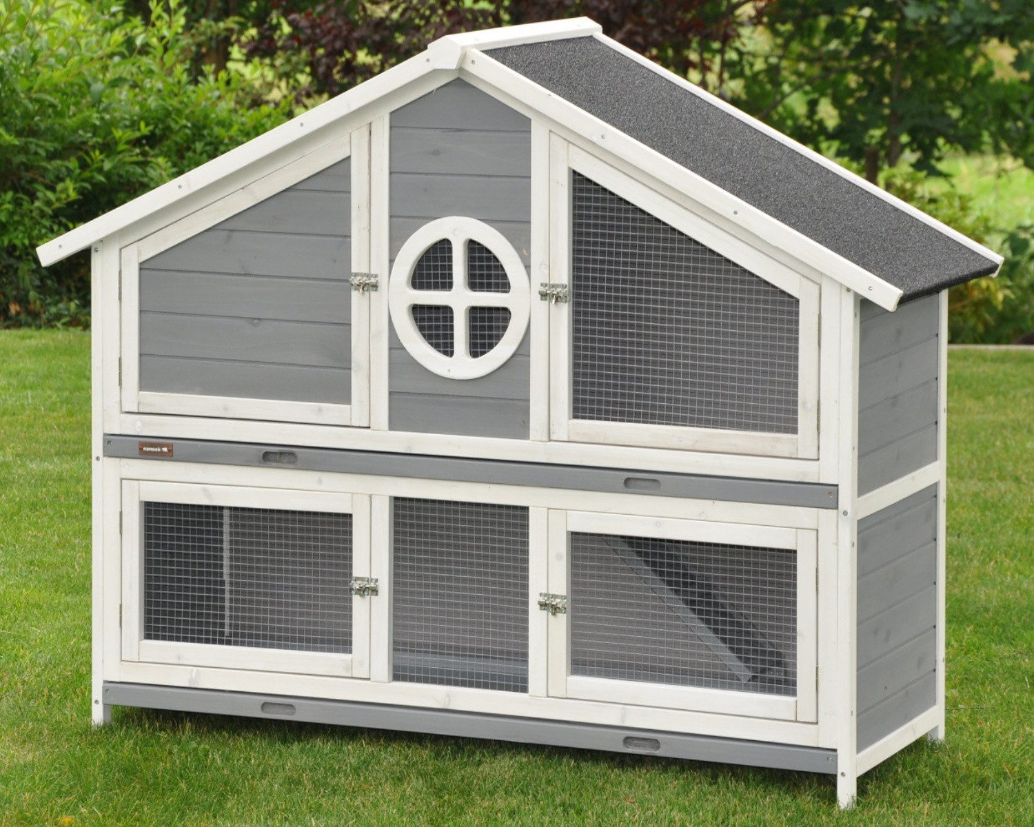 nanook Kleintierkäfig Hasenstall XL Momo grau 144 x 57 x 110 cm günstig online kaufen