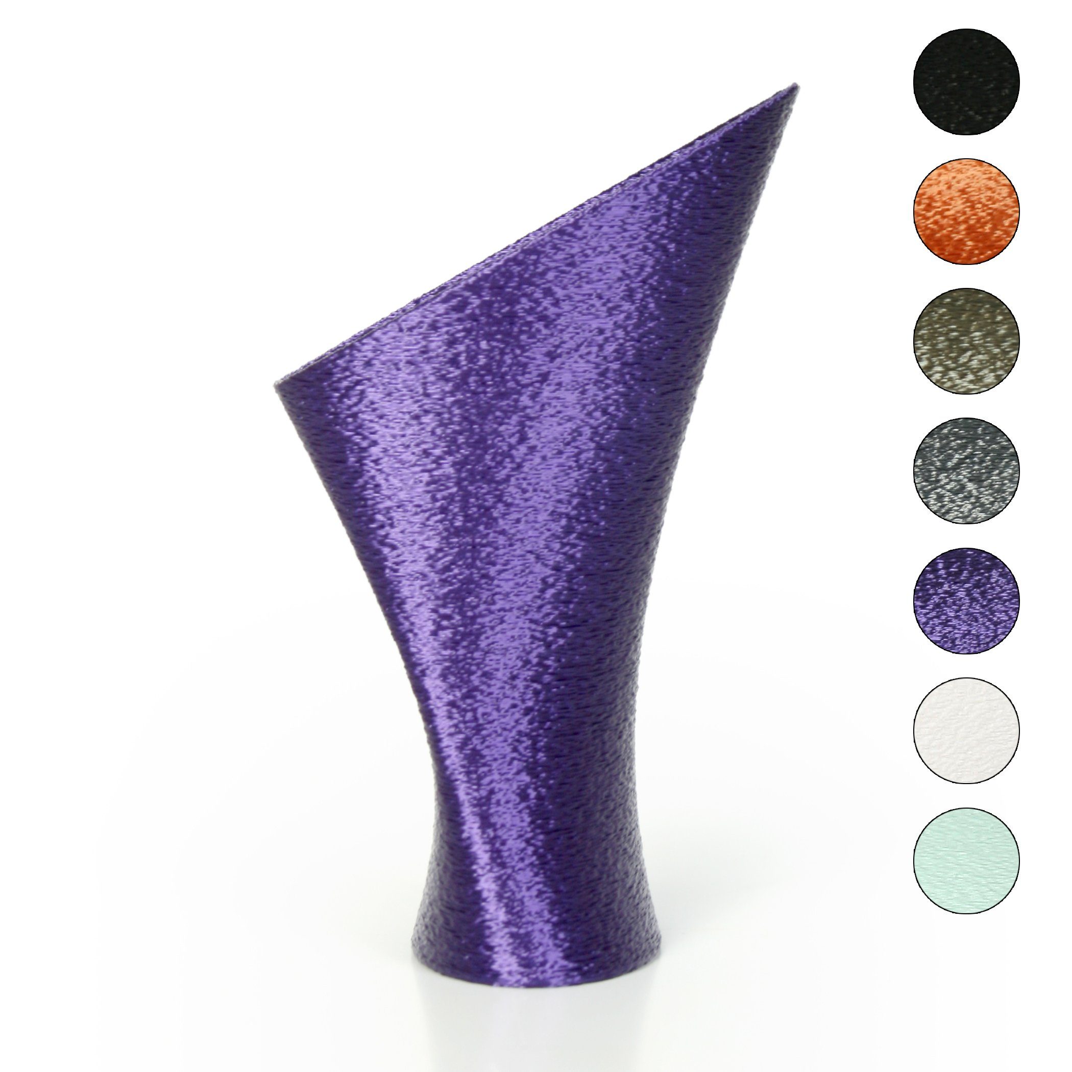 Kreative Feder Dekovase Designer Vase – Dekorative Blumenvase aus Bio-Kunststoff, aus nachwachsenden Rohstoffen; wasserdicht & bruchsicher Violet