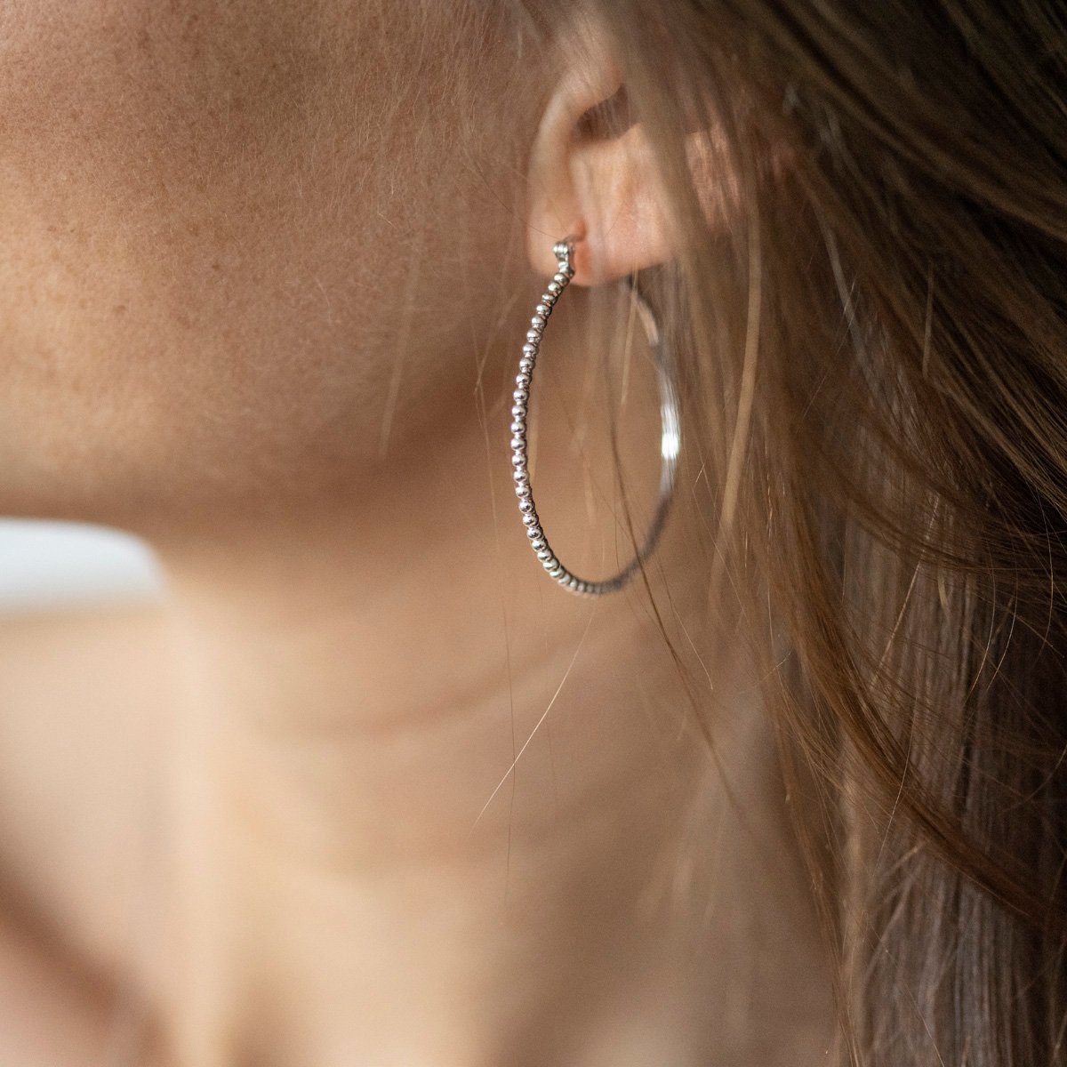 Materia Paar Creolen Damen Creolen Silber Kugeln Ø40mm SO-506, 925 Sterling günstig online kaufen