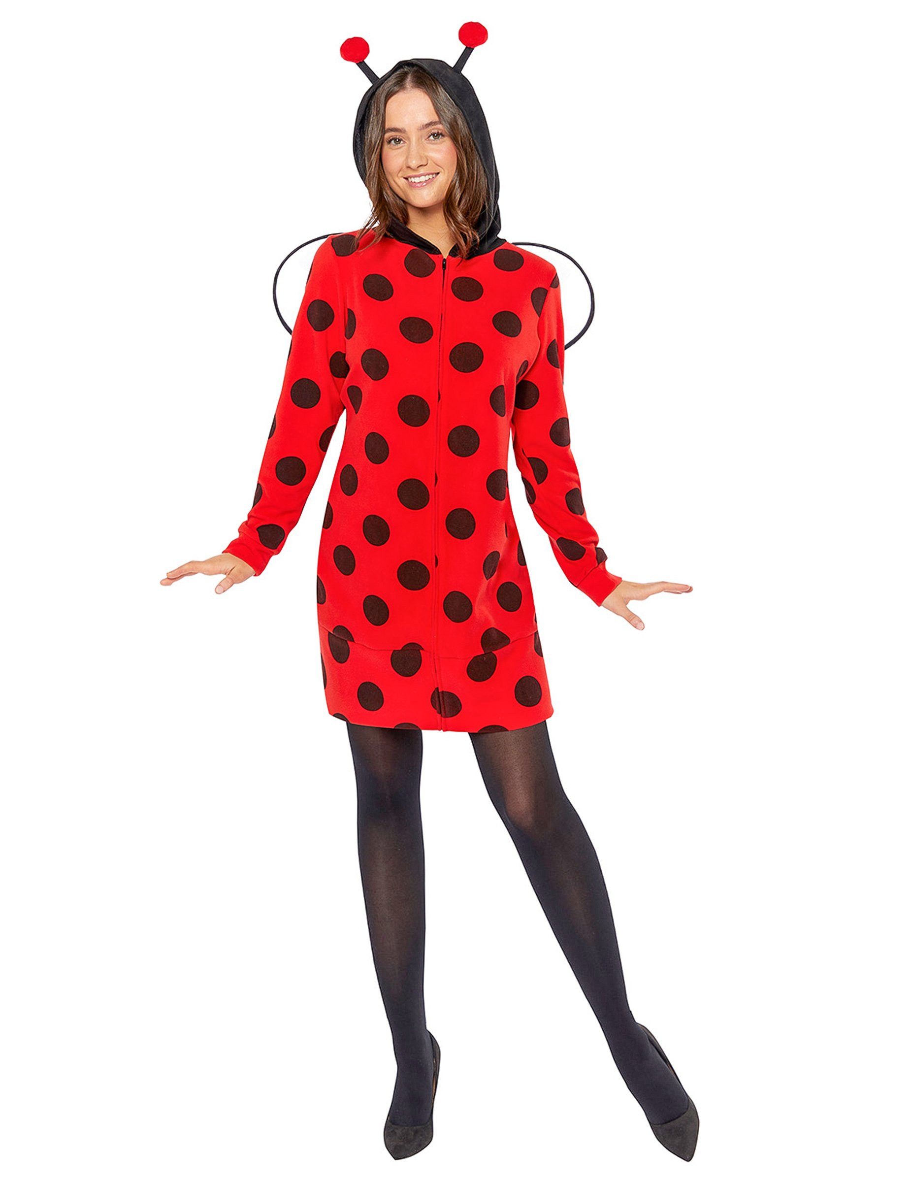 Kostüm Marienkäfer Kostüm für Damen langärmelig rot