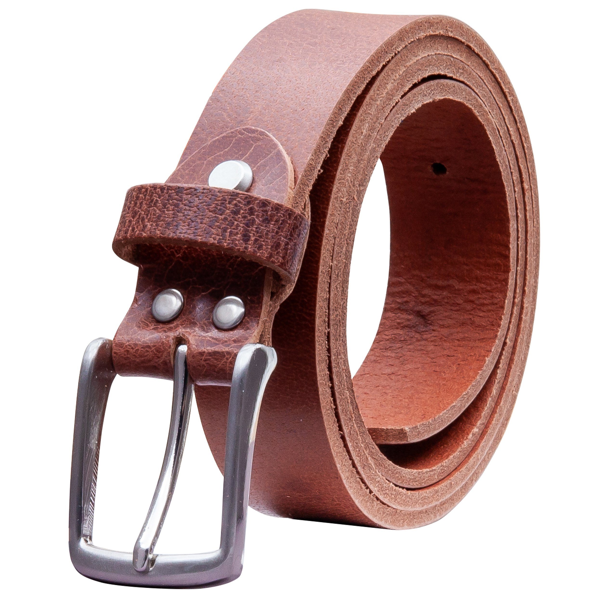 COLOGNEBELT Ledergürtel OM311-RL-Dunkelbraun MADE IN GERMANY, Dunkelbraun Kürzbar, 100 % Echtleder, Aus einem Stück, Unisex