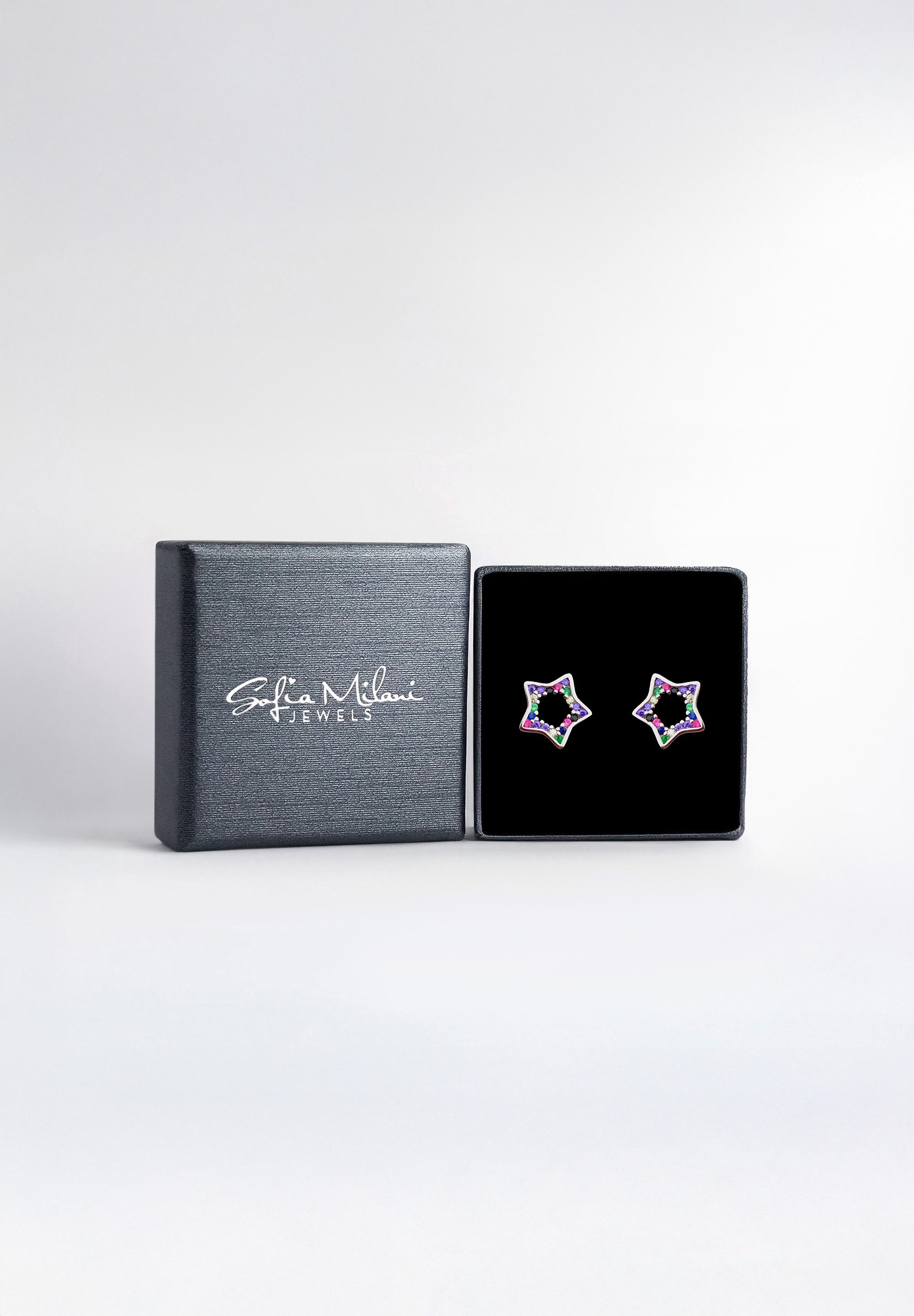 Sofia Milani Paar Ohrstecker Stern, 925 Silber Damen Schmuck - E0974