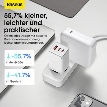 Baseus GaN⁵ Pro Schnellladegerät 2C+U 65W EU Schnelllade-Gerät (Inklusive: Baseus Xiaobai-Serie Schnellladekabel 100W(20V/5A) 1m)