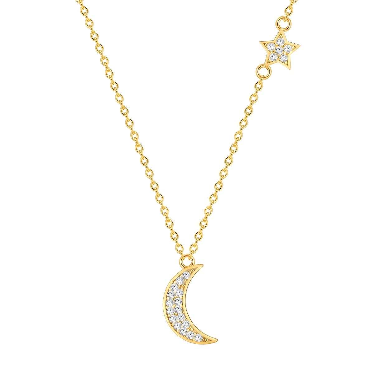 Rafaela Donata Silberkette Mond, Stern gelbgold, günstig online kaufen