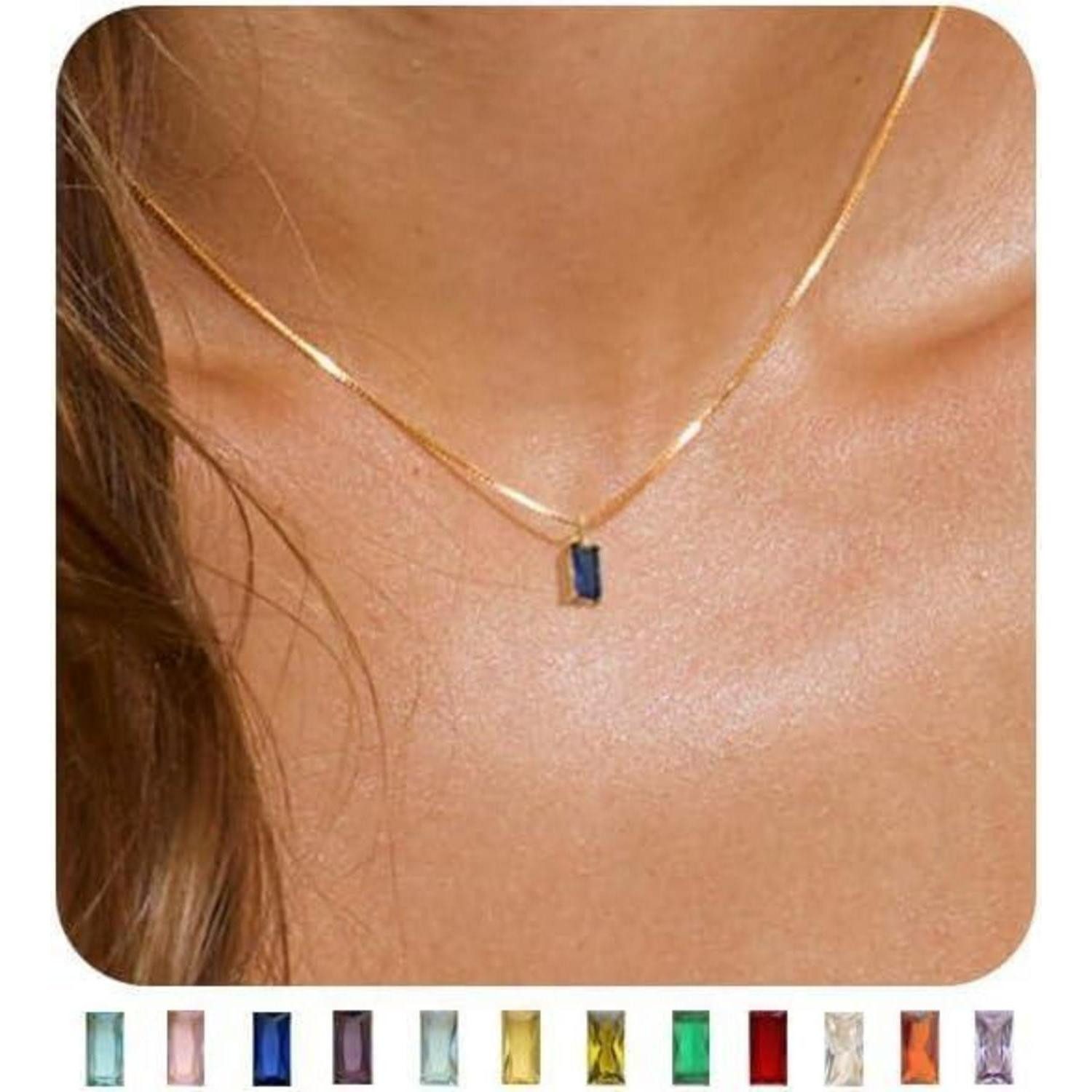 LuxusKollektion Kette mit Anhänger Halskette Damen 14K Vergoldet 925 Silber Gold 09 September