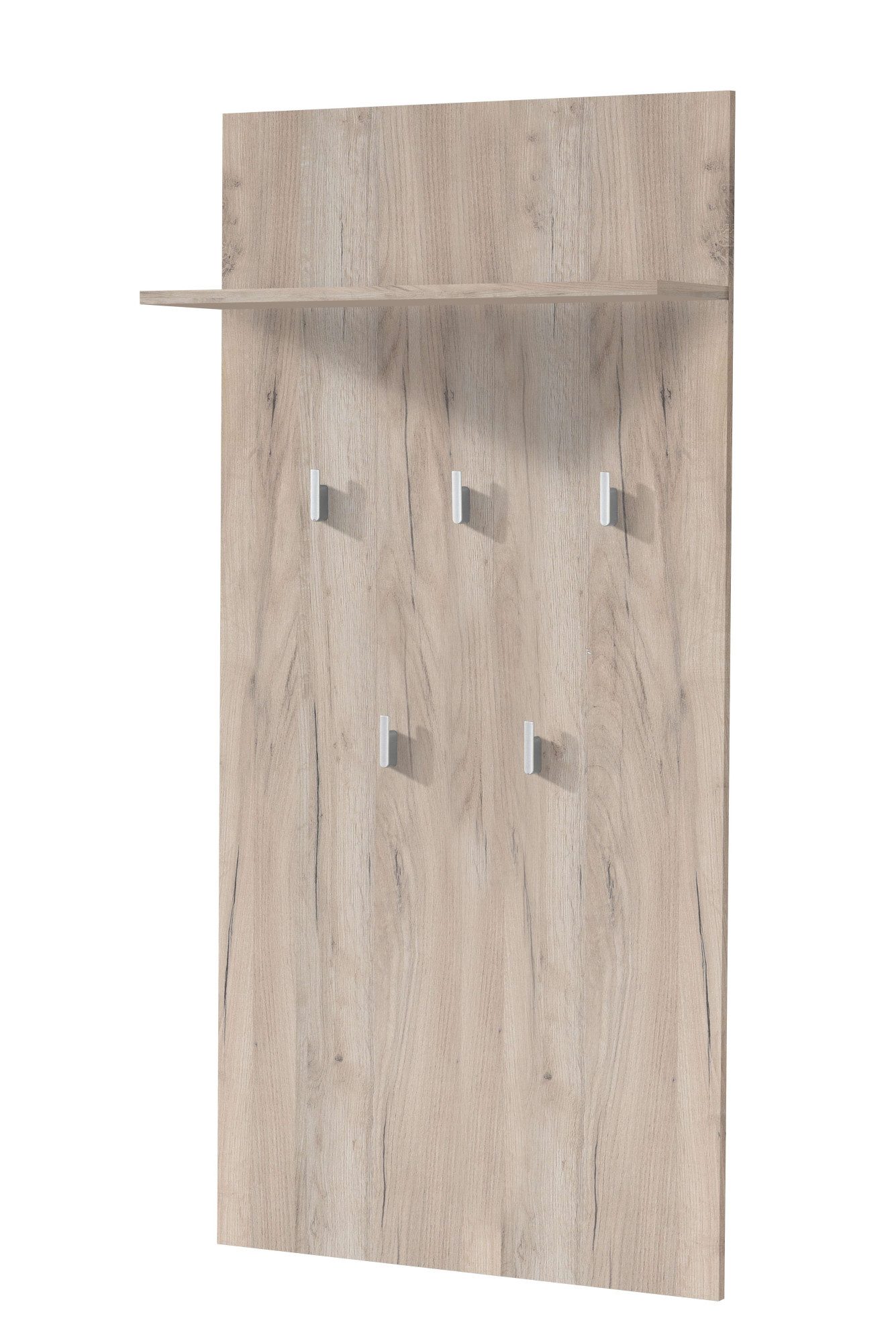 Home affaire Garderobenpaneel Como, Wandregal mit Haken, mit Regal, Wandgarderobe, Aufhänger, in modernen Farben, Höhe 137 cm