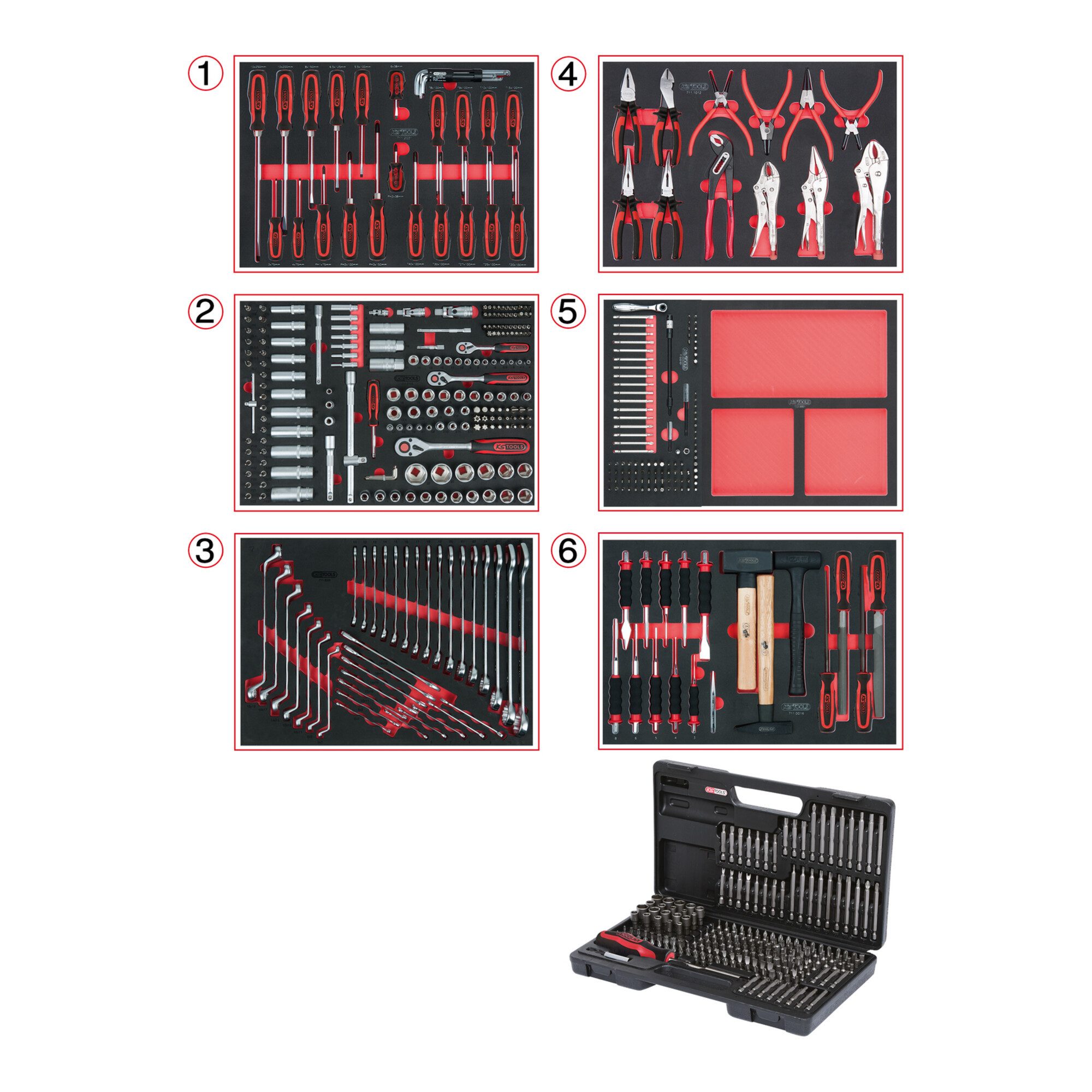 KS Tools KS Tools Universal-Systemeinlagen-Satz für 6 Schubladen mit 598