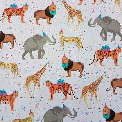 Star Geschenkpapier, Geschenkpapier Tiere Afrika / Party 70cm x 2m, Rolle