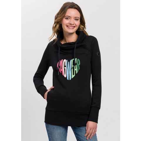 Ragwear Sweater NESKA LOVE O mit asymetrischem Schalkragen im Rainbow Pride-Design