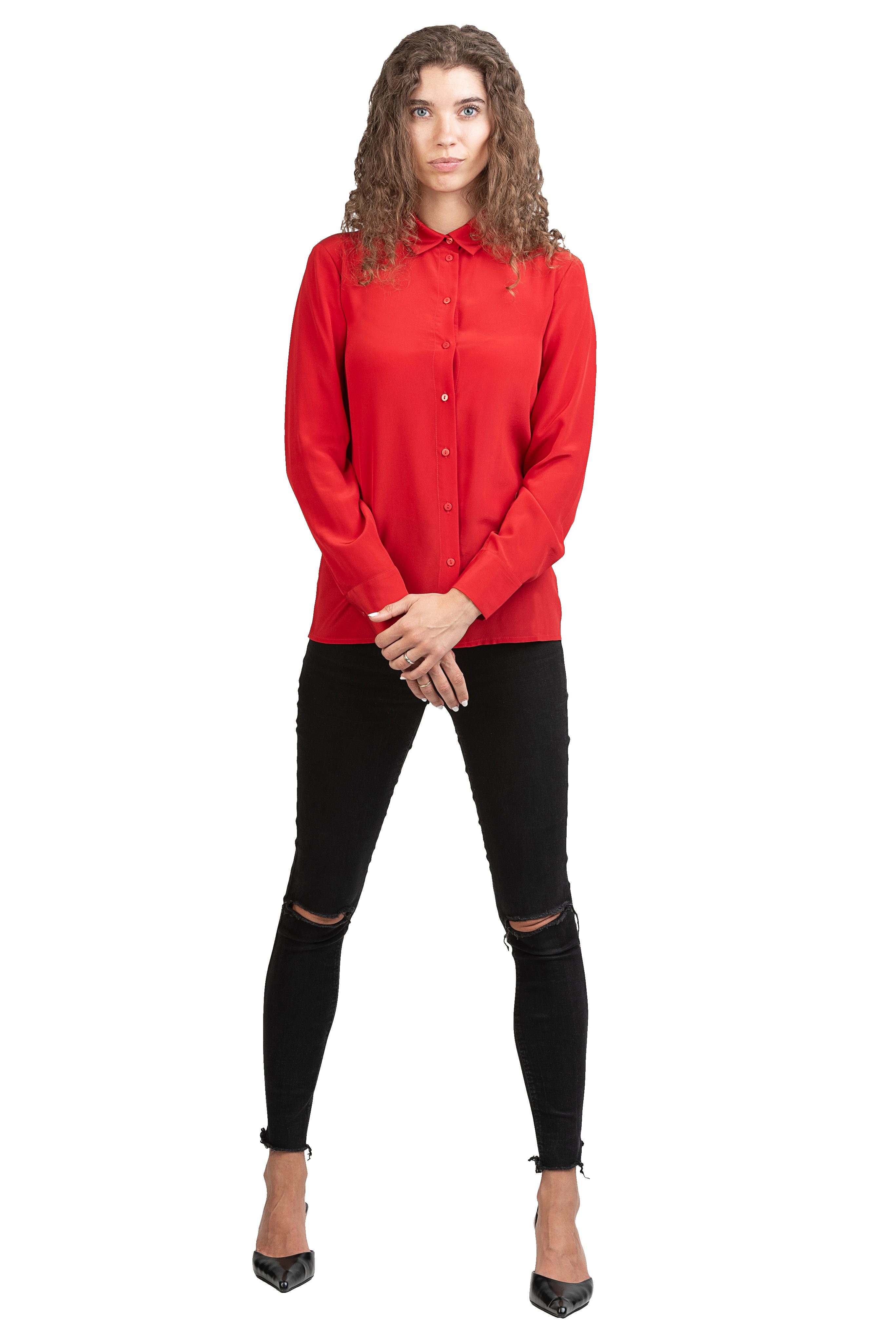 Posh Gear Seidenbluse Damen Seidenbluse Collettoseta Bluse aus 100% Seide 100% Seide