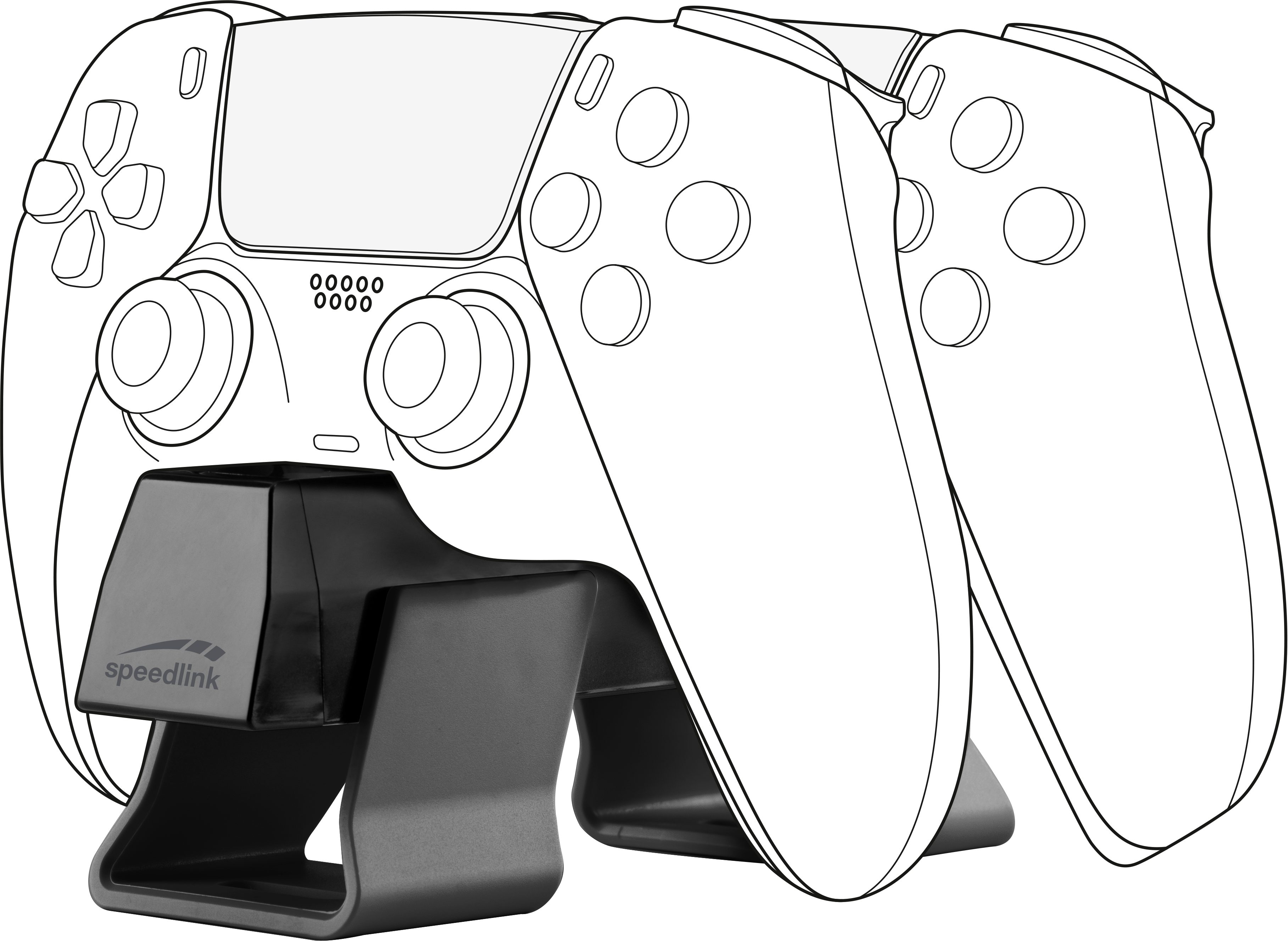 Speedlink TWINDOCK Charger für PS5 Controller, schwarz Controller-Ladestation (USB Charger für 2 Original-Controller)