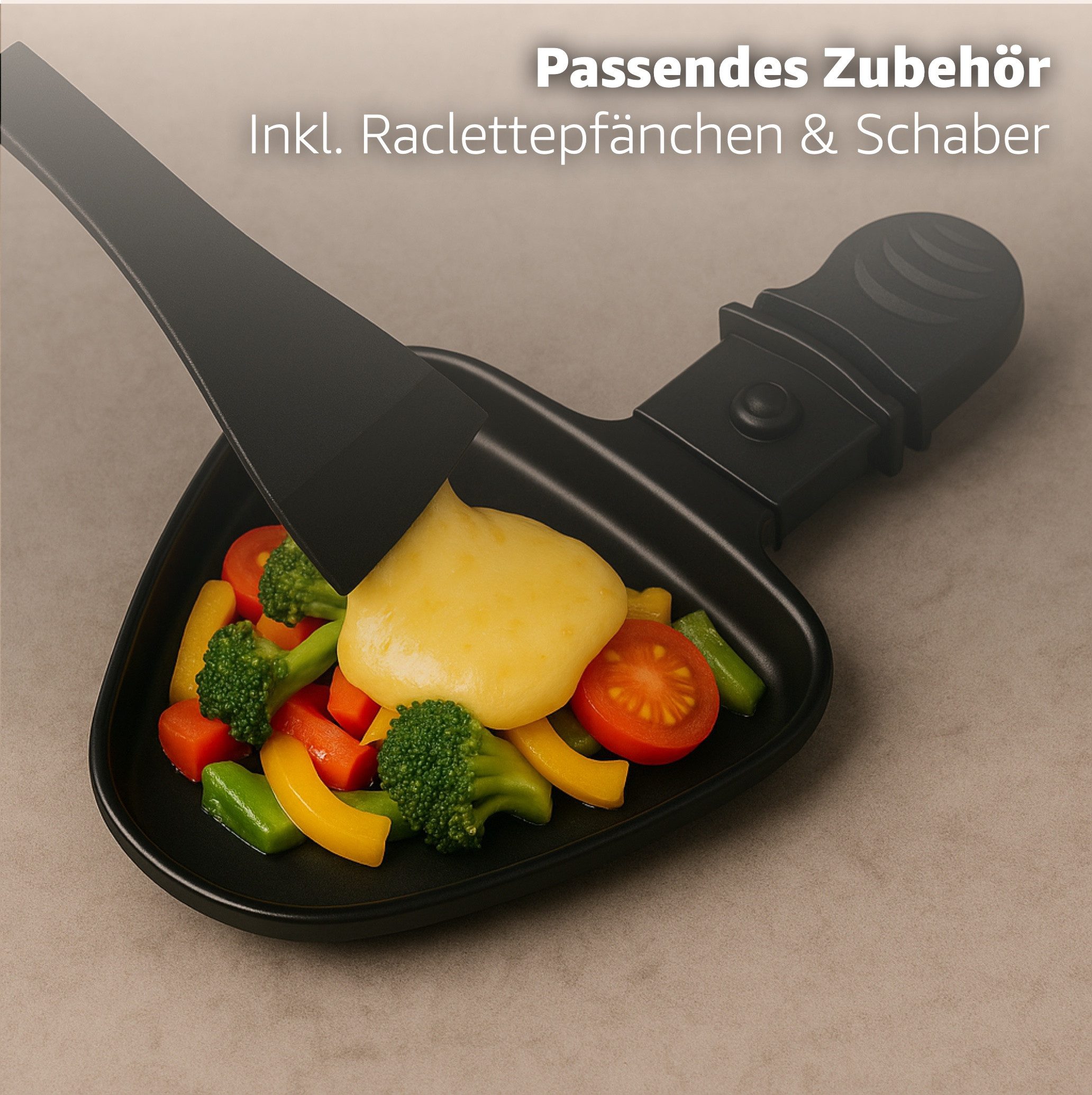 TK Gruppe Raclette und Fondue-Set Komplettes Raclette für 8 Personen – inkl. Schaber & Pfännchen