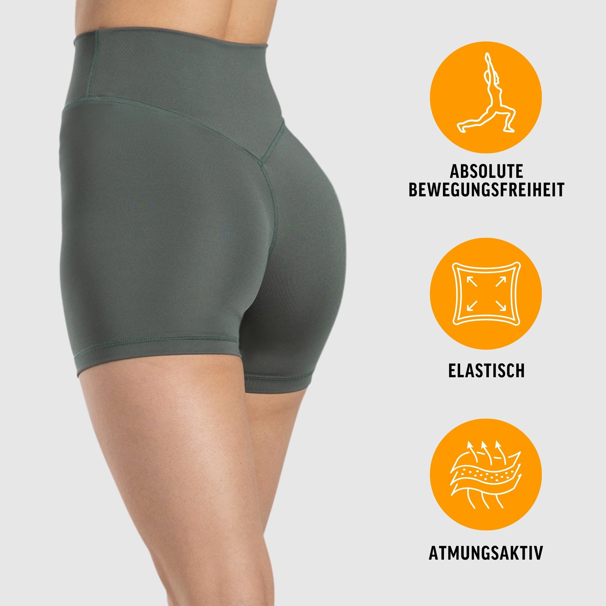 Smilodox Shorts SoftFeel Lavina, High Waist Yogashorts, atmungsaktiv & 4-Wege-Stretch Enganliegende Radlerhose, schnelltrocknend, Pilates Studio Workouts