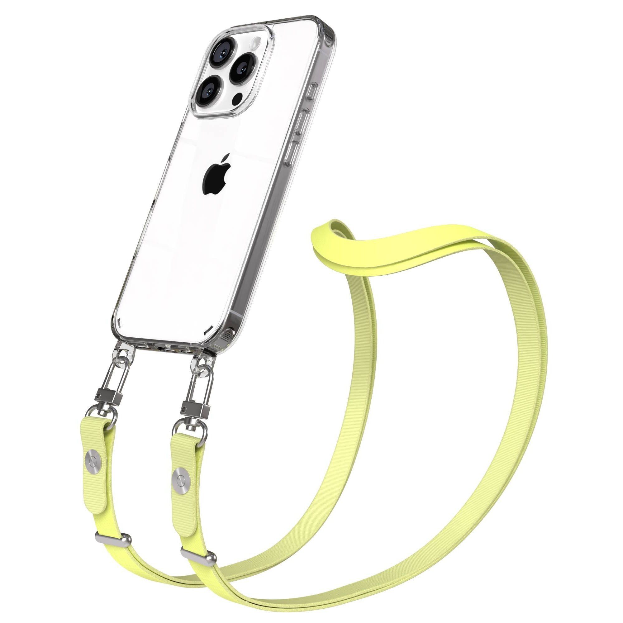 EAZY CASE Handykette für Apple iPhone 16 Pro Handyhülle mit Handyband magnetisch, Handyband in Gelb mit Magnetverschluss für 2x2 Hüllen