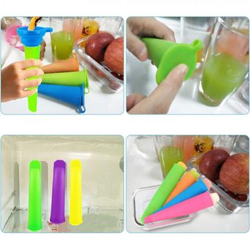 Lubgitsr Eisform Bunte Ice Pop Silikonformen mit Deckel für Kinder, (10-tlg)