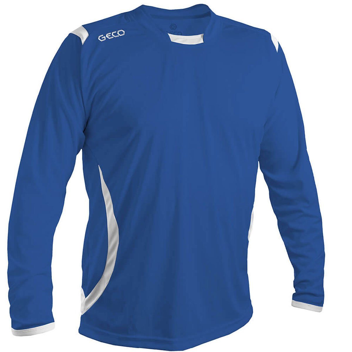 Geco Sportswear Fußballtrikot Geco blau/weiß Fußball Levante Trikot langarm zweifarbig