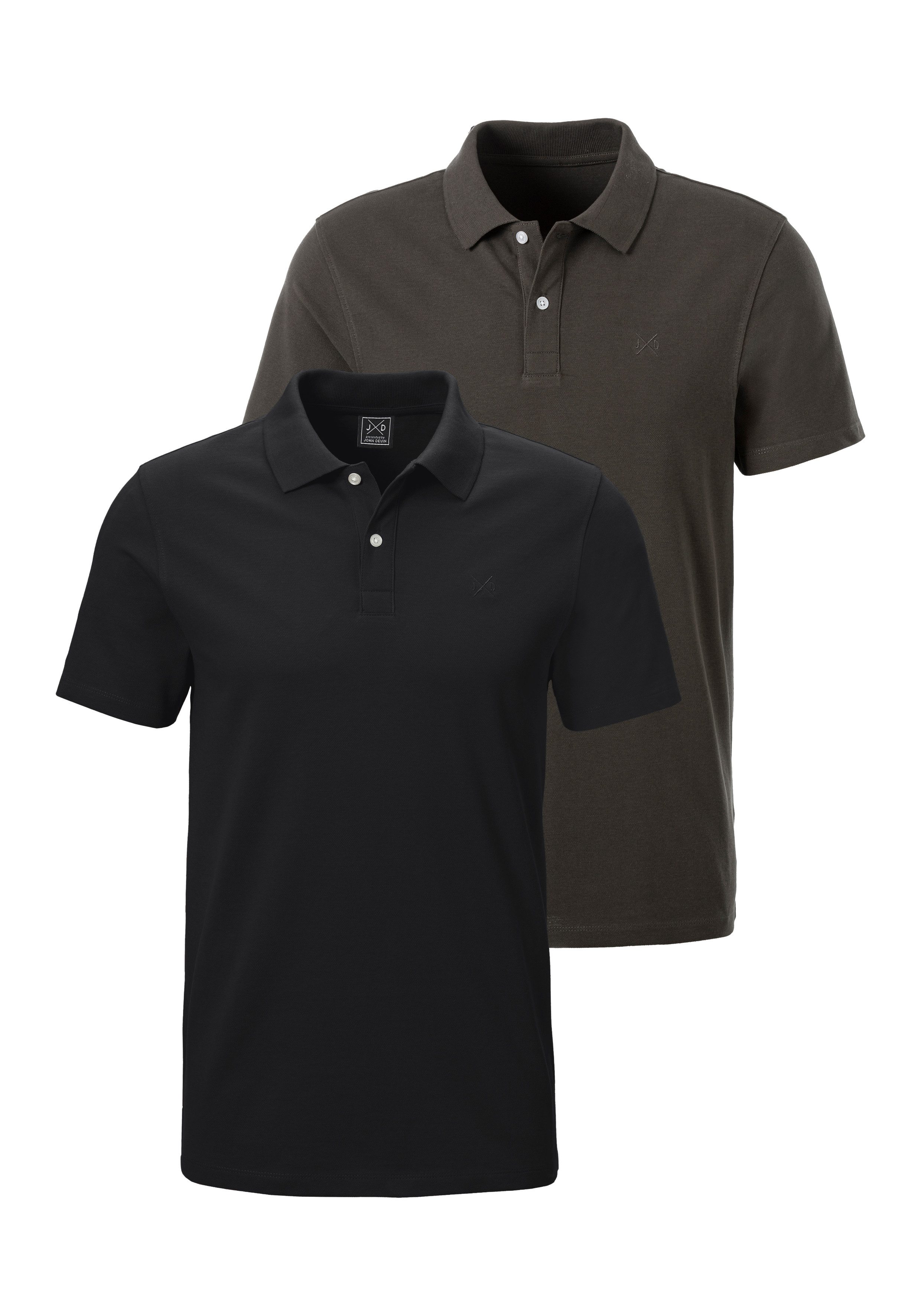 John Devin Poloshirt (2-tlg., im-2er-Pack) mit dezenter- hochwertiger Logostickerei - 2er-Sparpack