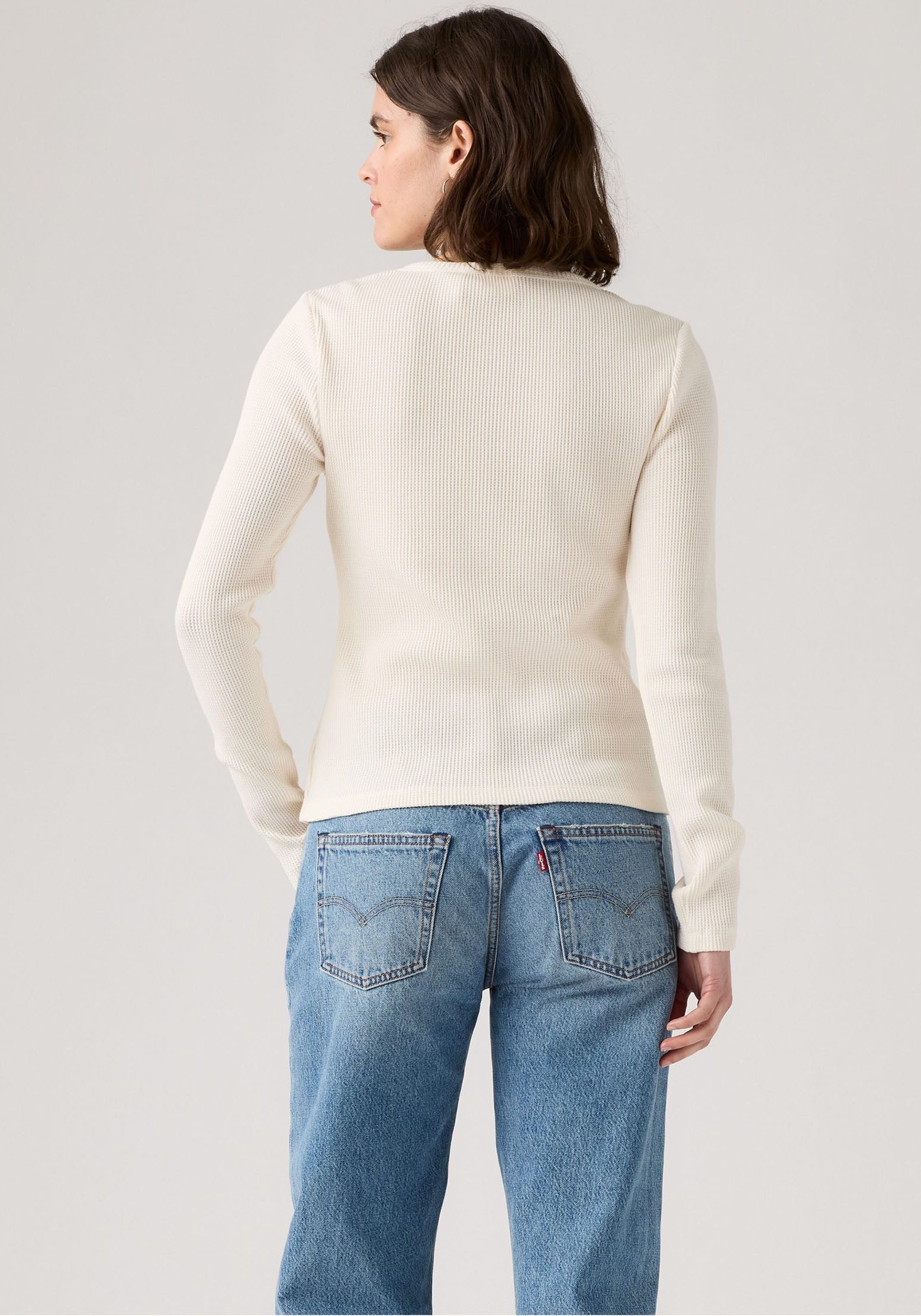 Levi's® Langarmshirt DRY GOODS HENLEY Mit Waffelstruktur- Muster