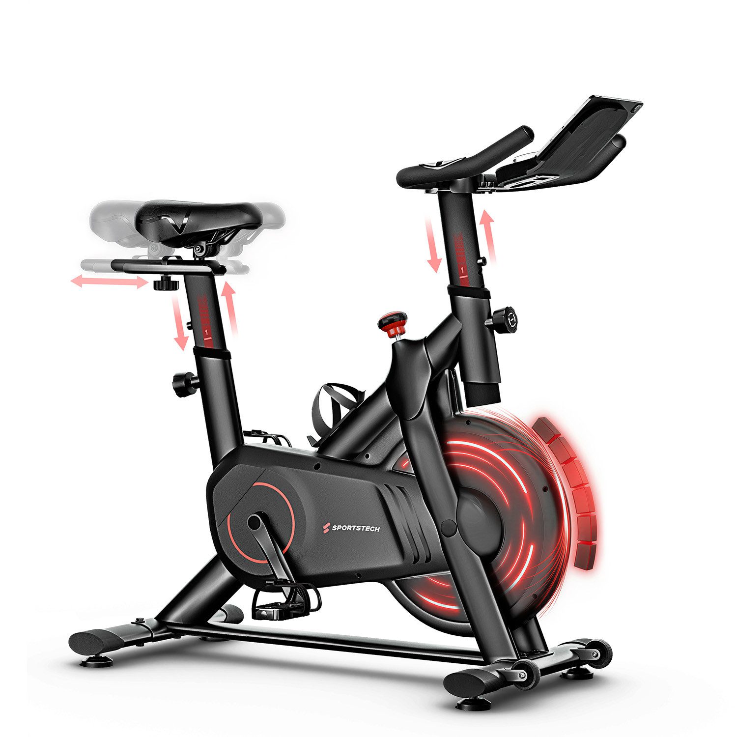 Sportstech Speedbike SX175, LED Knob-Display, Handpulssensoren, 4 kg Schwungrad