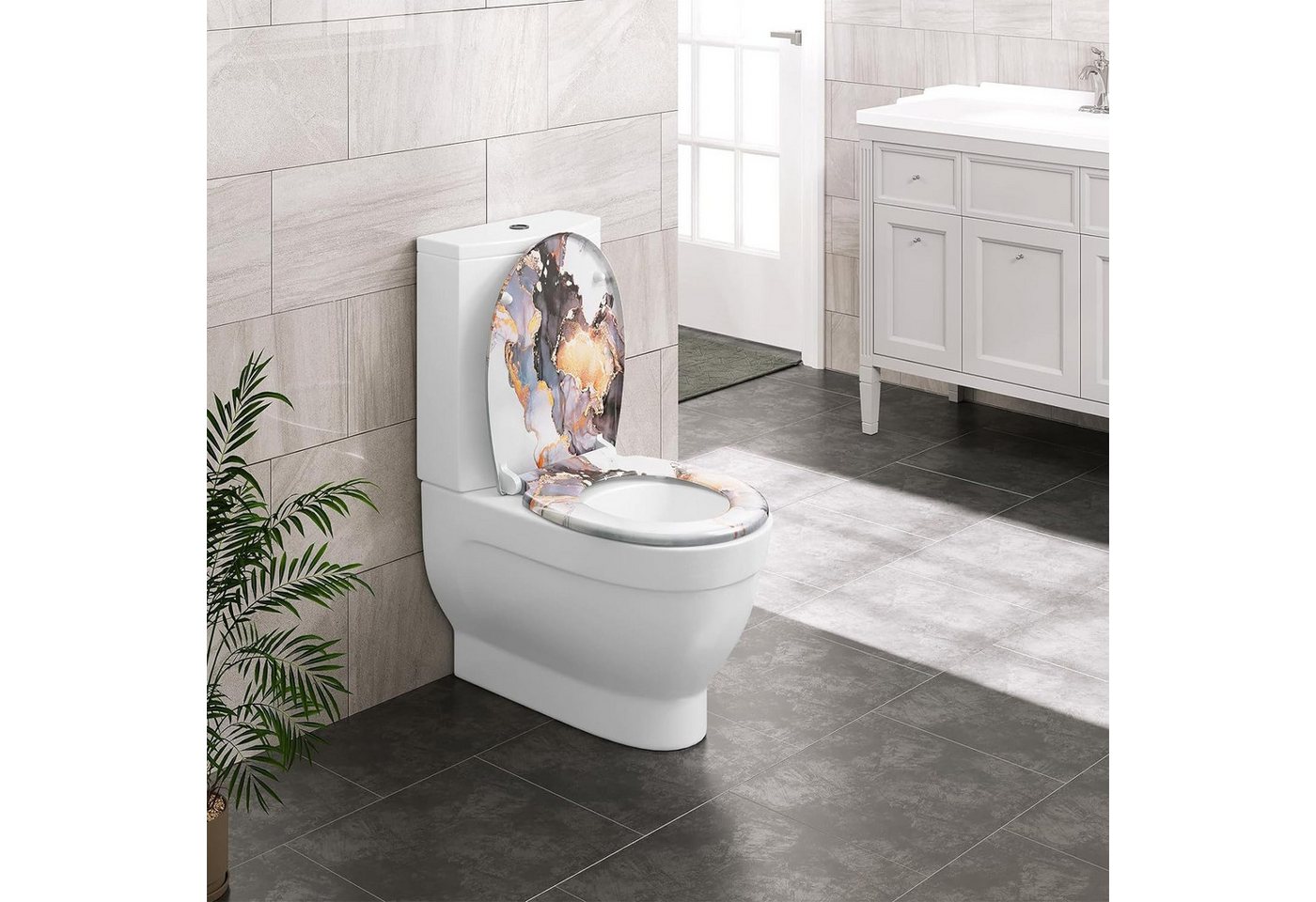 Thumbnail - Woltu WC-Sitz (1-St), Toilettendeckel mit Absenkautomatik, 175 kg belastbar