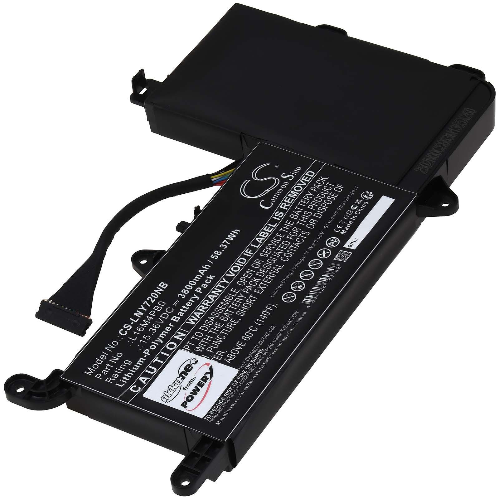 Powery Akku für Lenovo Legion Y720-15 Laptop-Akku 3800 mAh (15.36 V)