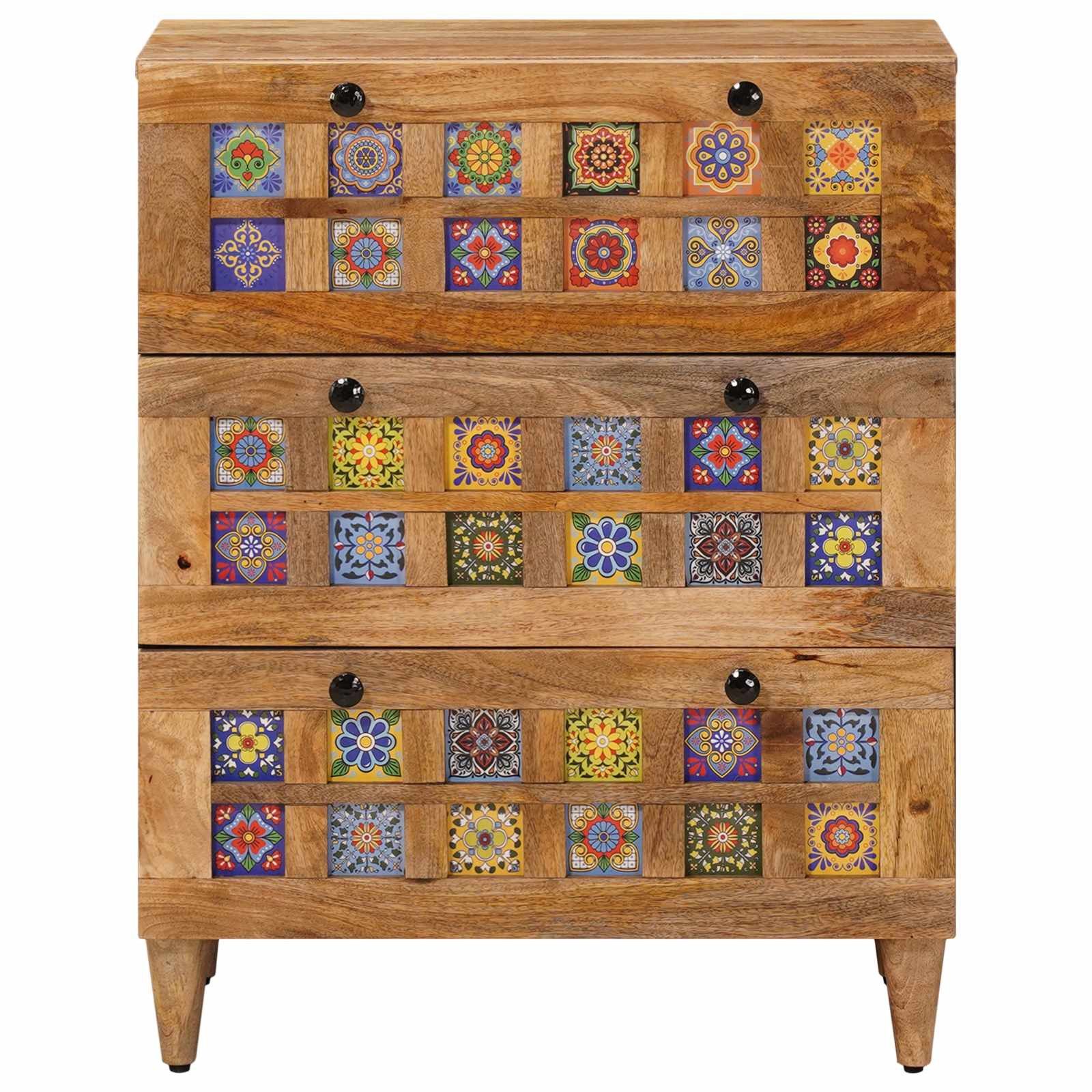 vidaXL Schranksystem Sideboard Natur 60 x 33 x 75 cm Massivholz (1-St)