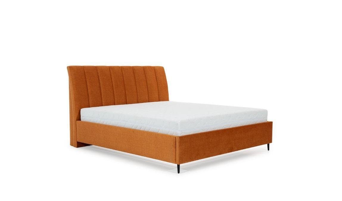 Schlafzimmer Moderner Polster Möbel Textil Orange Bett, JVmoebel Hotel Design Bett