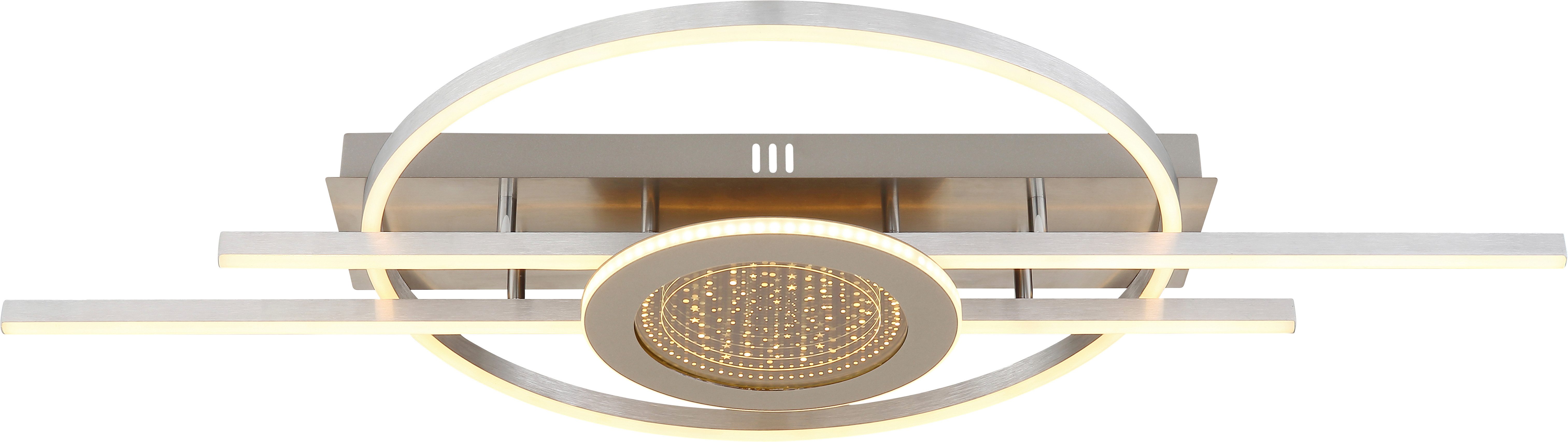 GLOBO LIGHTING Deckenleuchte DONTE, LED fest integriert, Warmweiß, Große LED-Deckenleuchte mit 3D-Effekt, stark & dekorativ