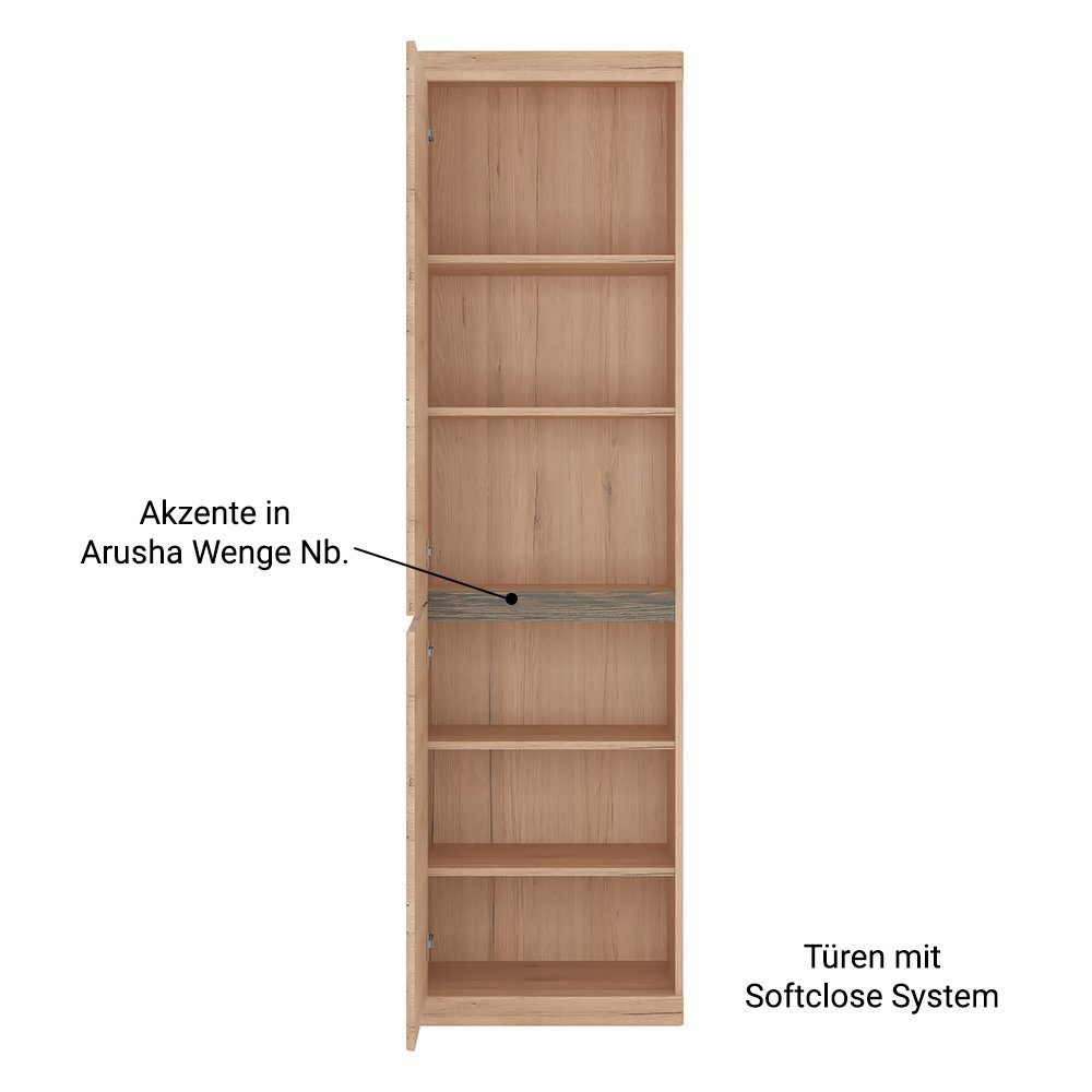 Lomadox Mehrzweckschrank SANFORD-129 San Remo Eiche günstig online kaufen