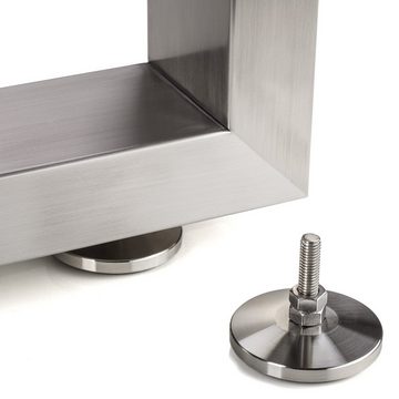 SO-TECH® Tischgestell KUFE echt Edelstahl Profil 80 x 40 mm, bis Höhe: 720 mm und Tiefe: 800 mm