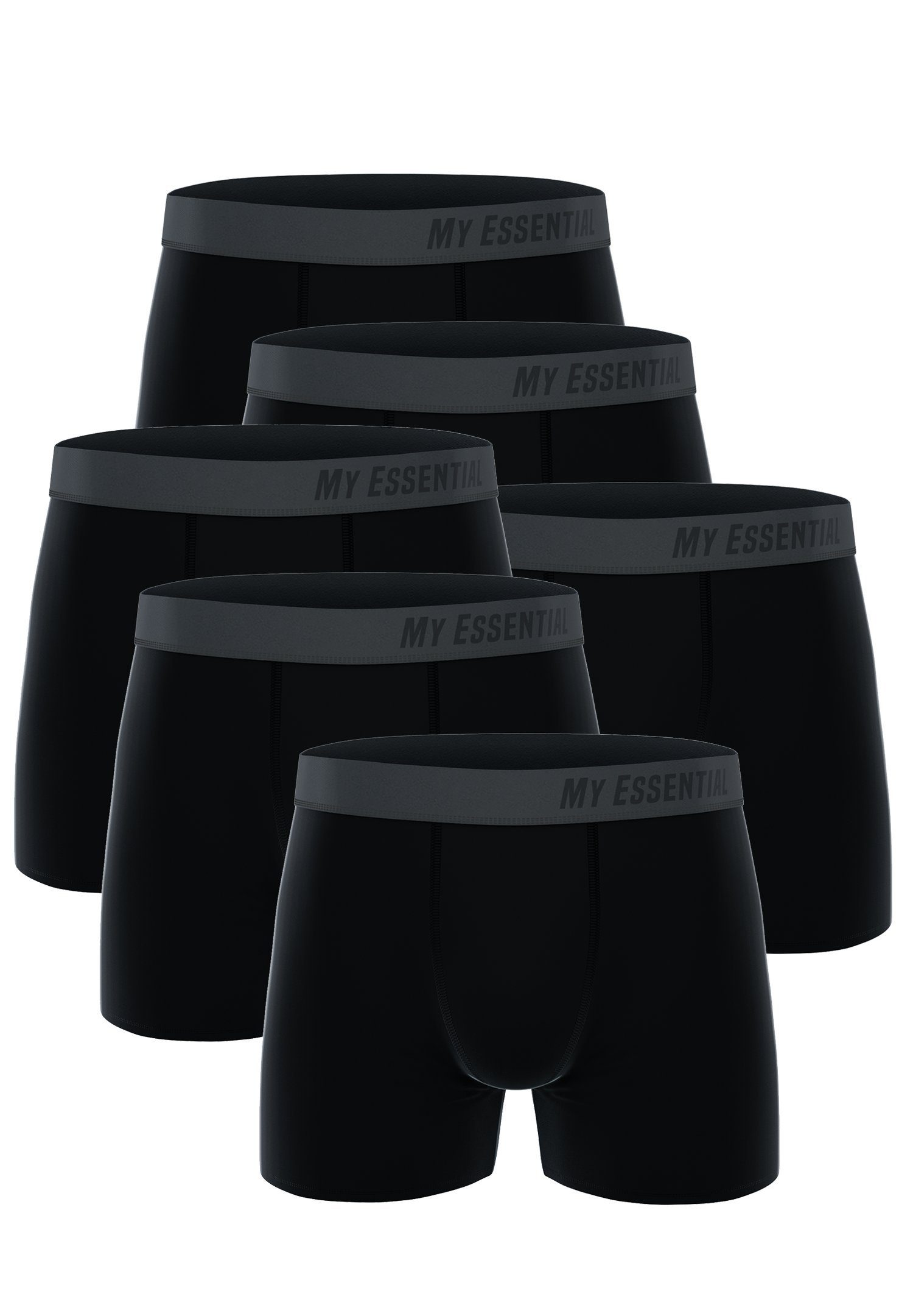 My Essential Clothing Boxershorts My Essential 6 Pack Boxers Cotton Bio (Spar-Pack, 6-St., 6er-Pack) Black