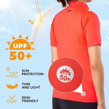 Speedo Badeanzug Unentbehrlicher weiblicher Rashguard S/S UPF 50+ Sonnenschutz