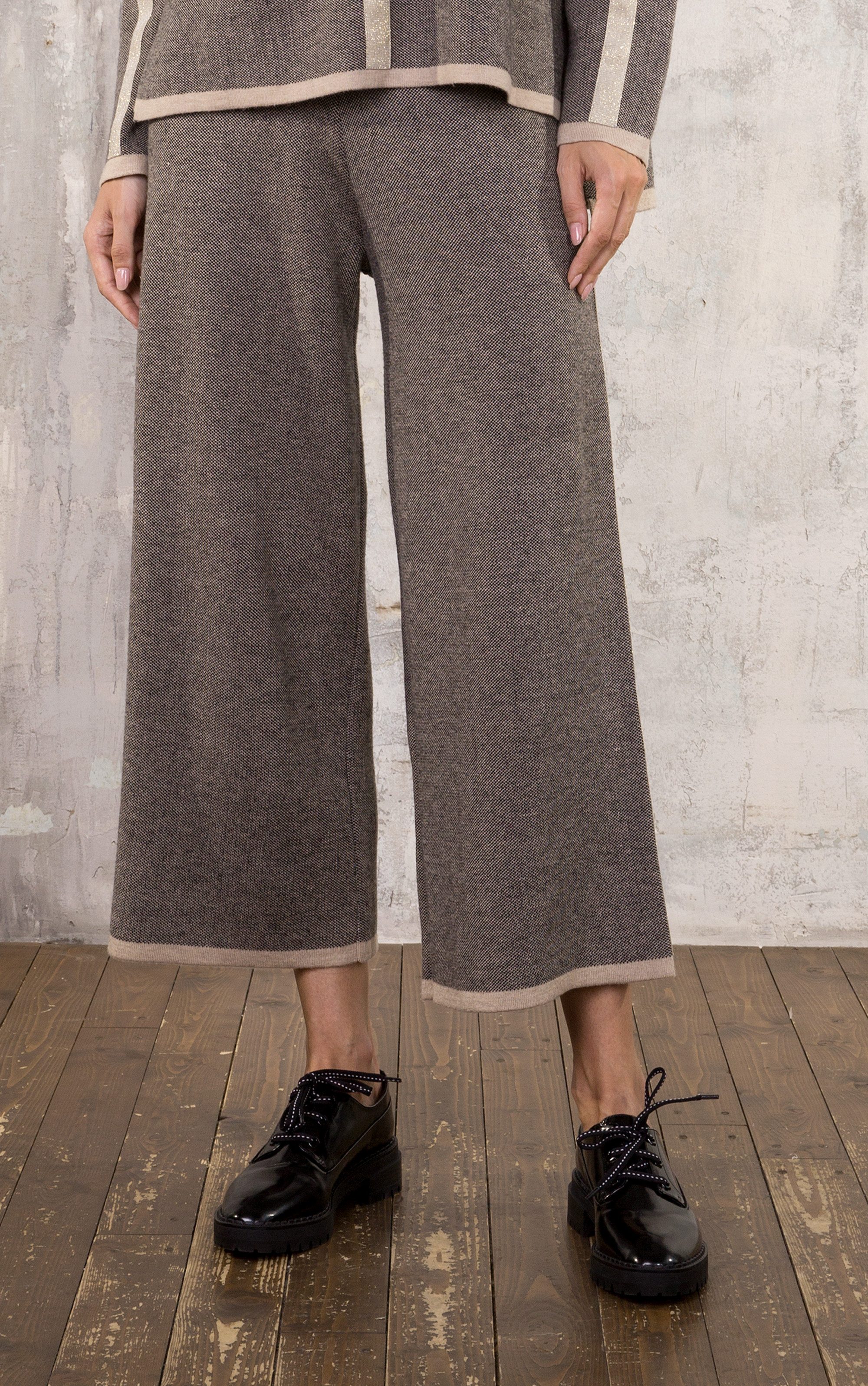 Passioni Strickhose Cropped Loose Fit günstig online kaufen
